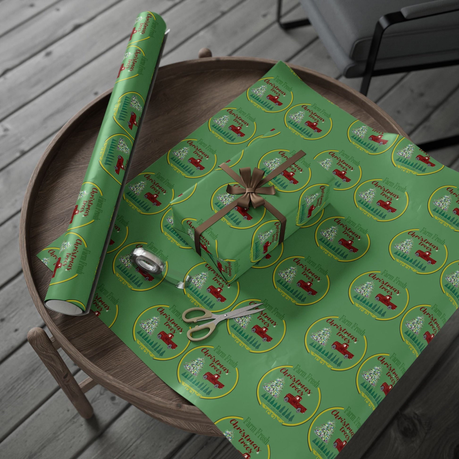 Christmas Tree Farm Wrapping Papers - Blue Cava