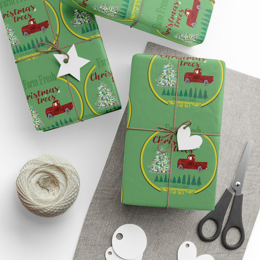 Christmas Tree Farm Wrapping Papers - Blue Cava