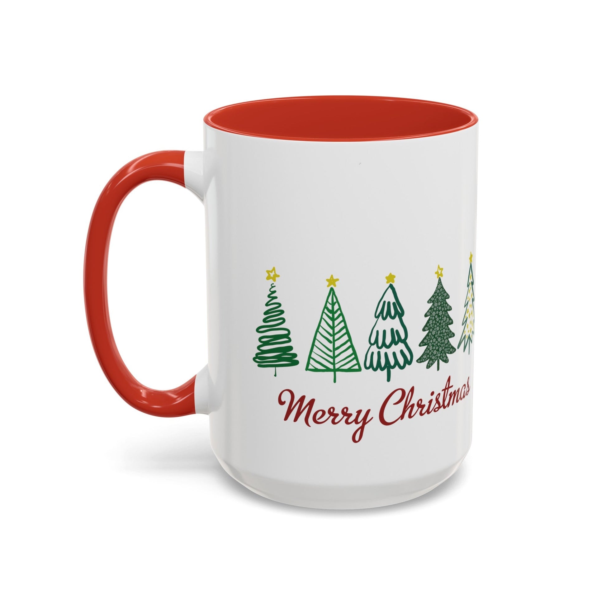 Christmas Tree Two tone Accent Coffee Mug (11, 15oz) - Blue Cava