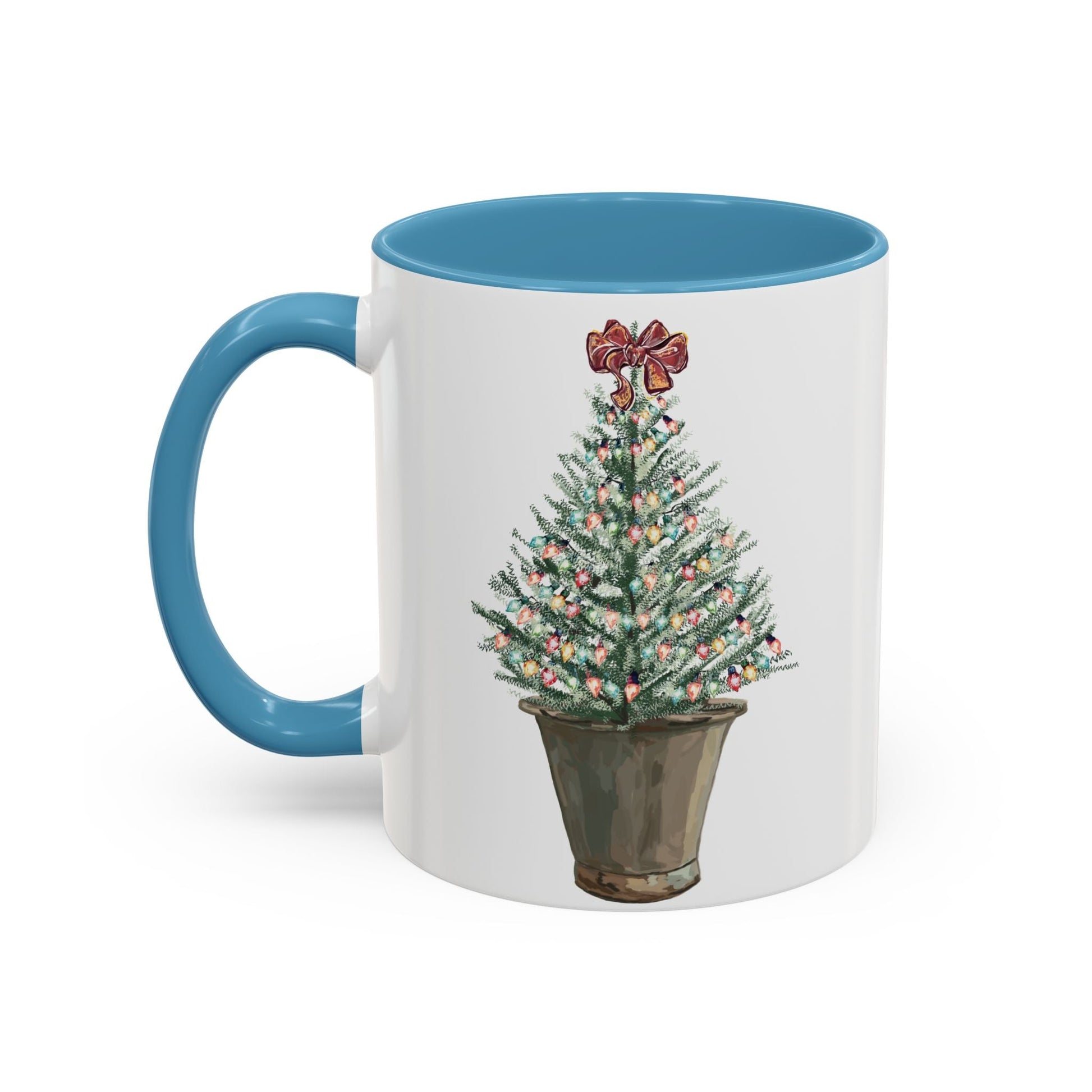 Christmas Tree Two Tone Mug - 11 oz & 15 oz - Blue Cava