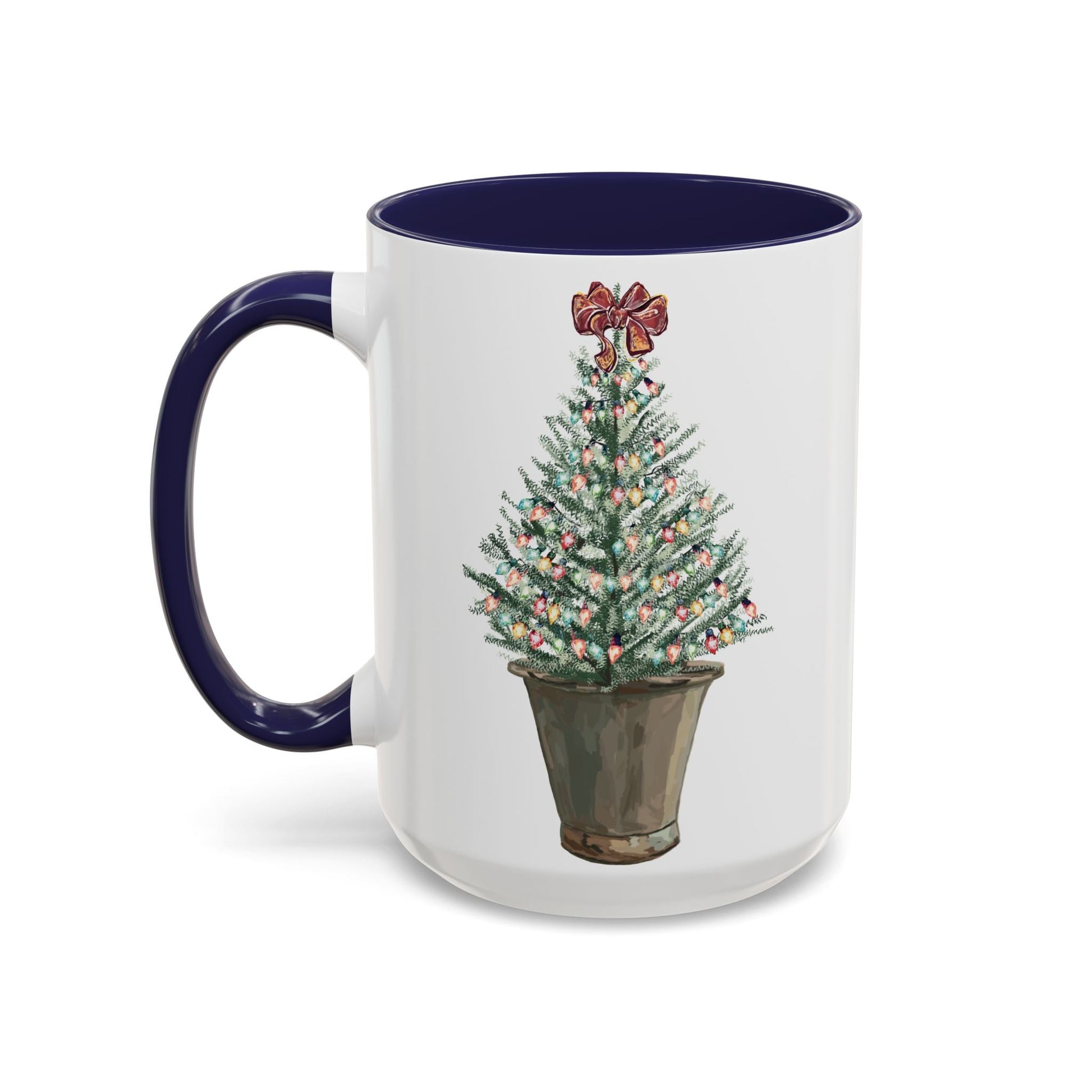 Christmas Tree Two Tone Mug - 11 oz & 15 oz - Blue Cava