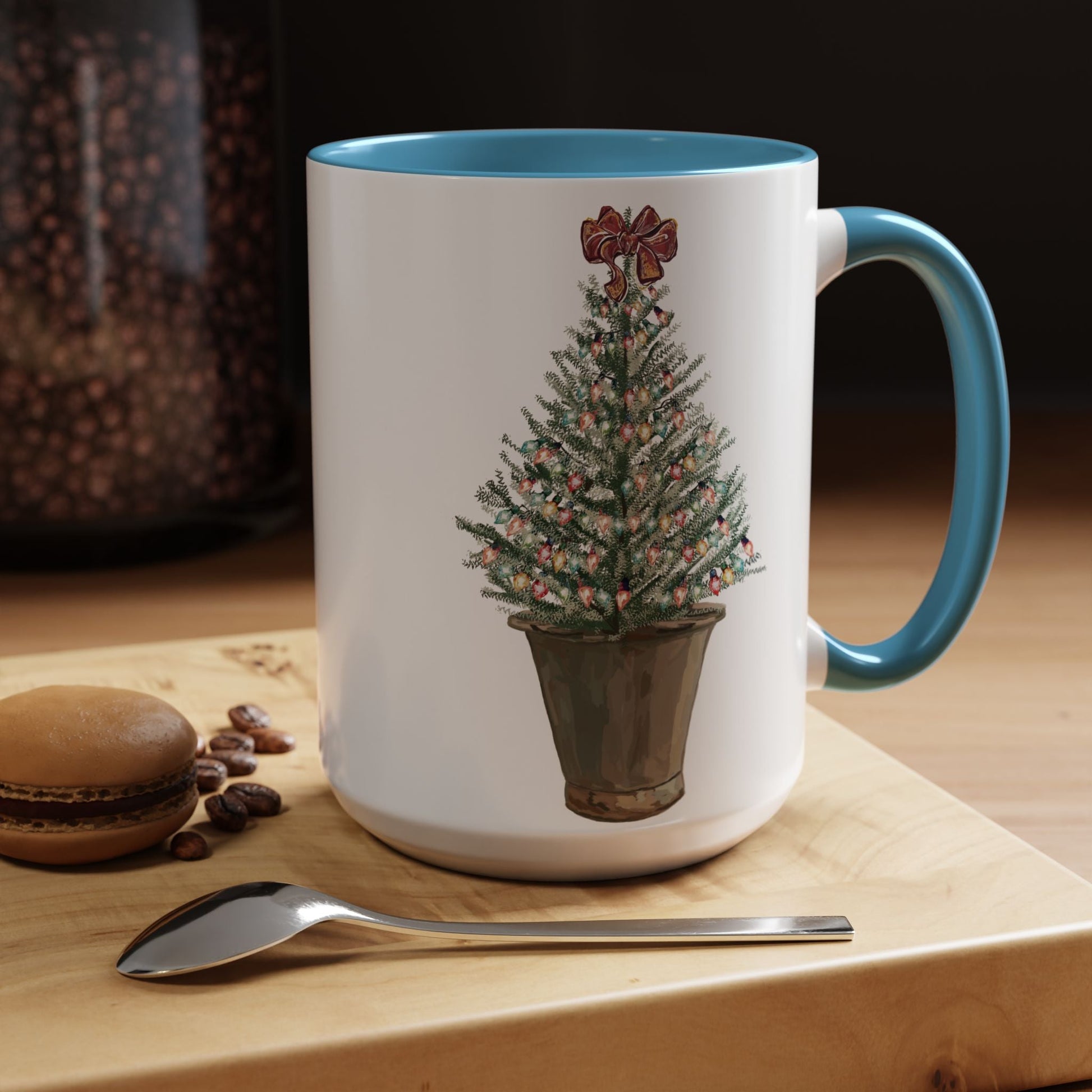 Christmas Tree Two Tone Mug - 11 oz & 15 oz - Blue Cava
