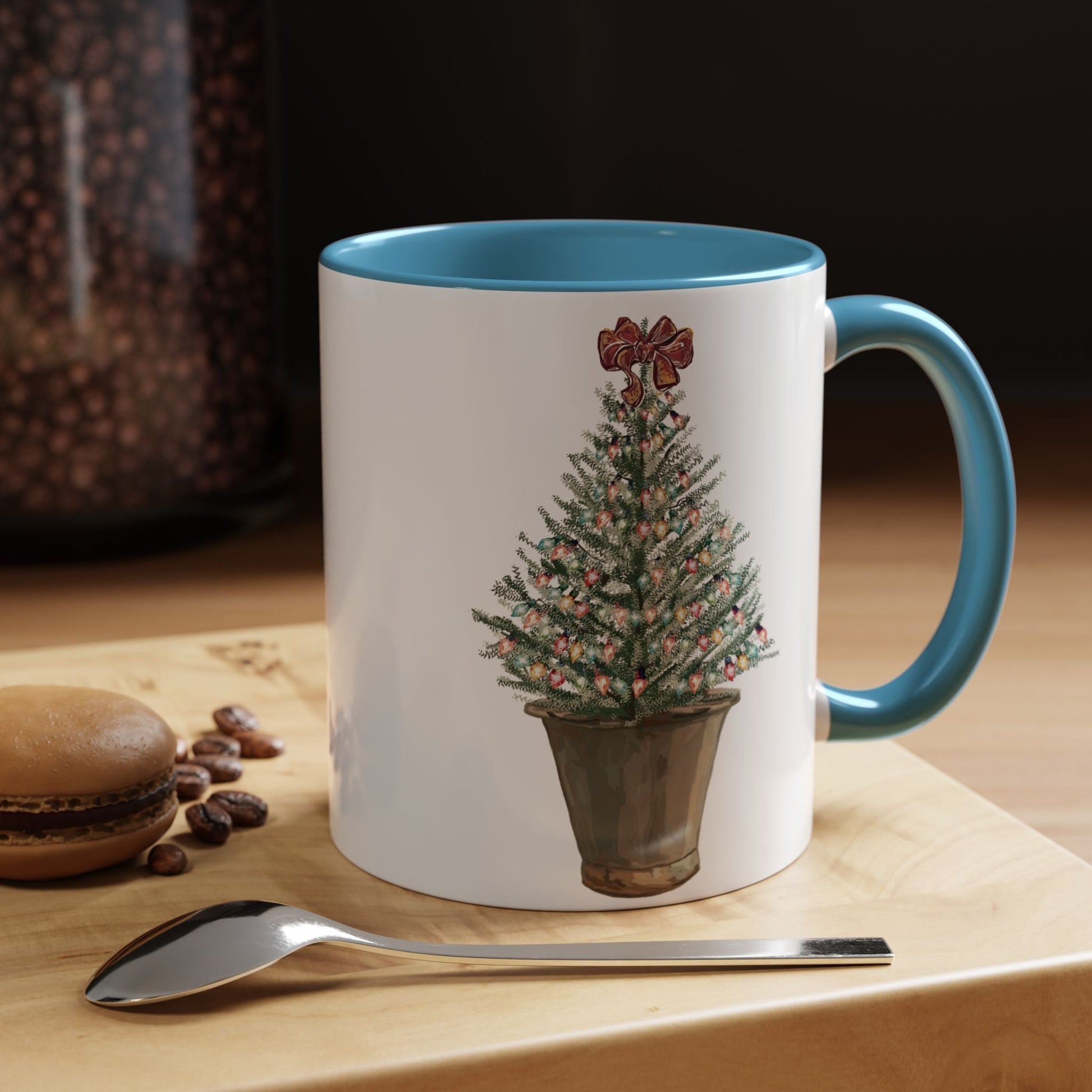Christmas Tree Two Tone Mug - 11 oz & 15 oz - Blue Cava