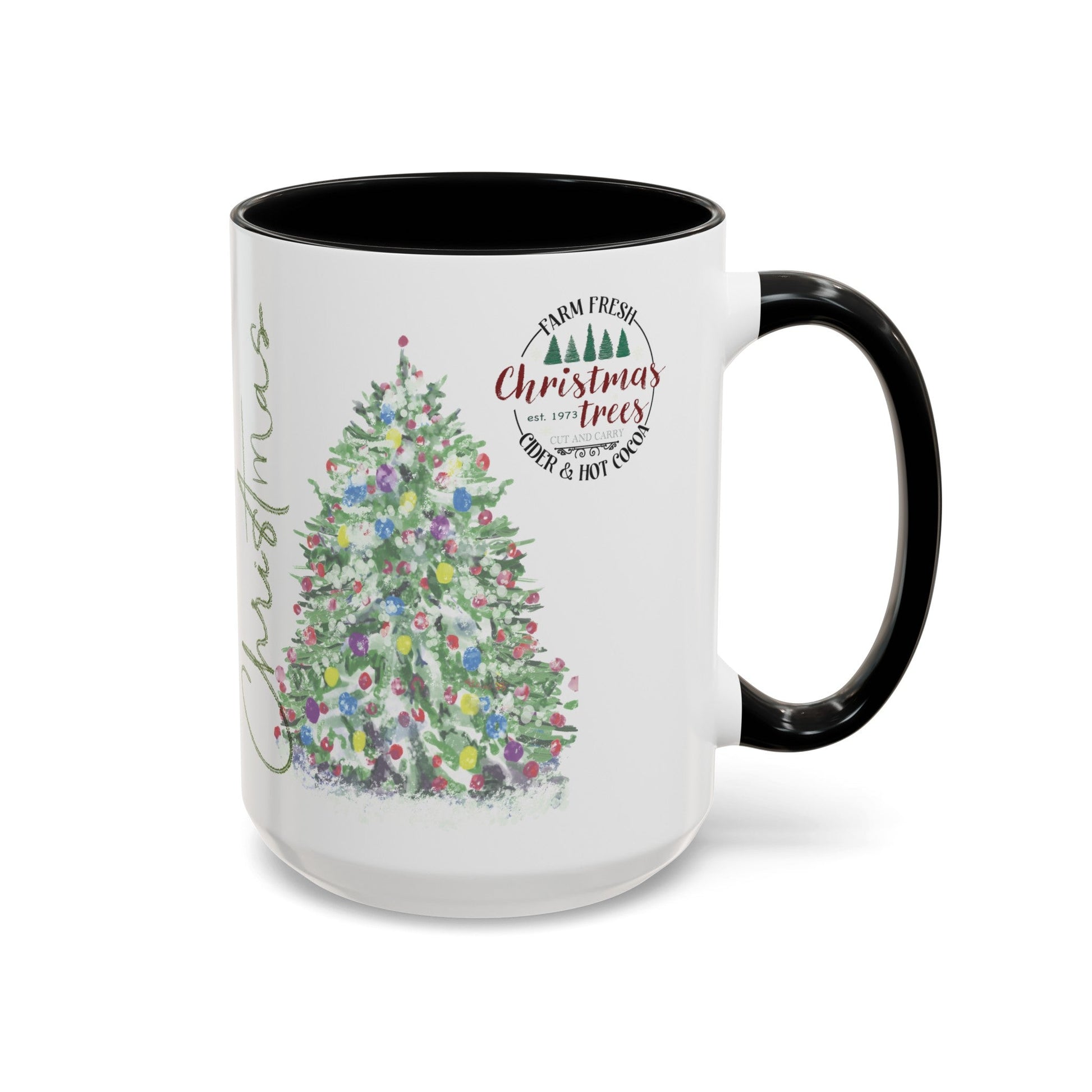 Christmas Two Tone Accent Coffee Mug (11oz, 15oz) - Blue Cava