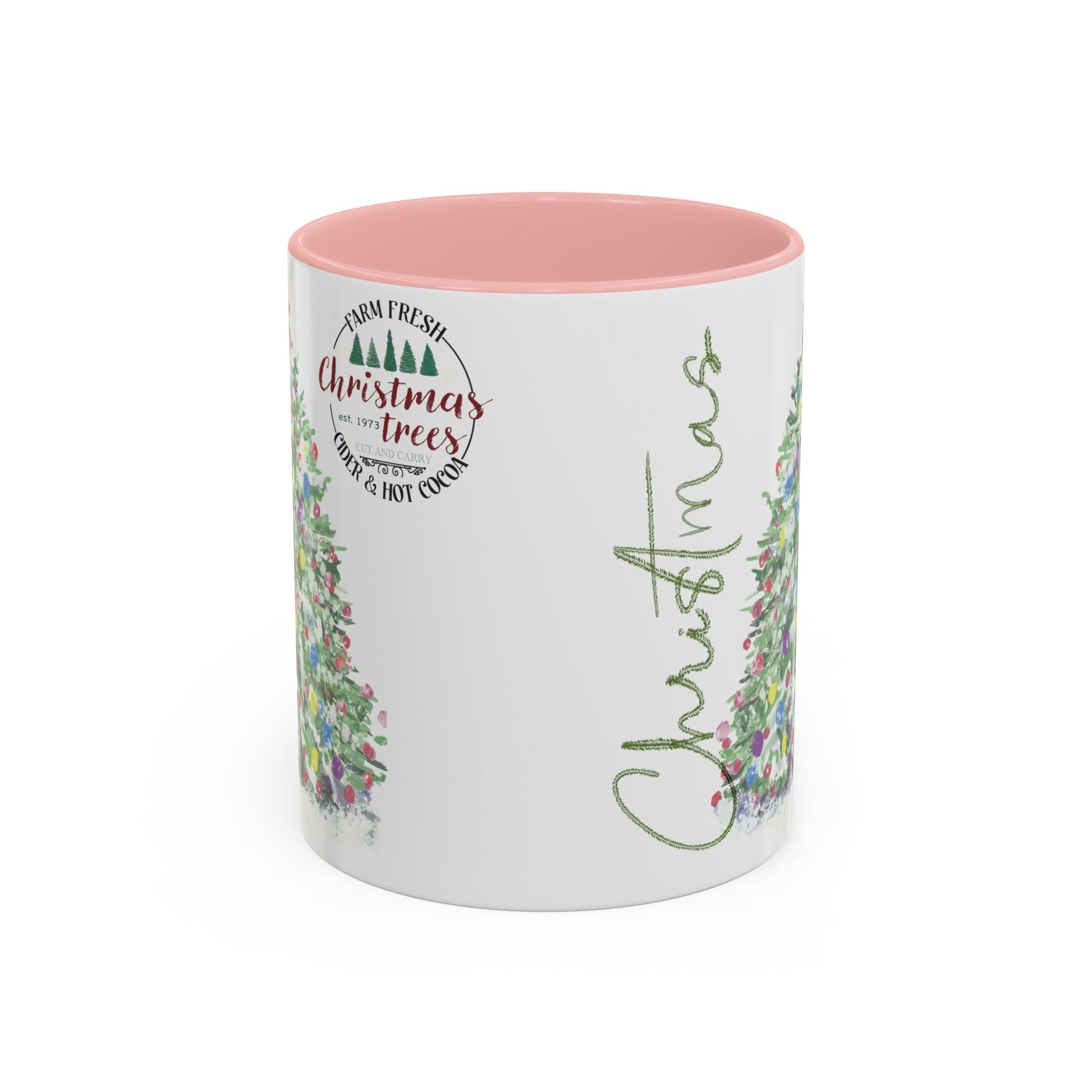 Christmas Two Tone Accent Coffee Mug (11oz, 15oz) - Blue Cava