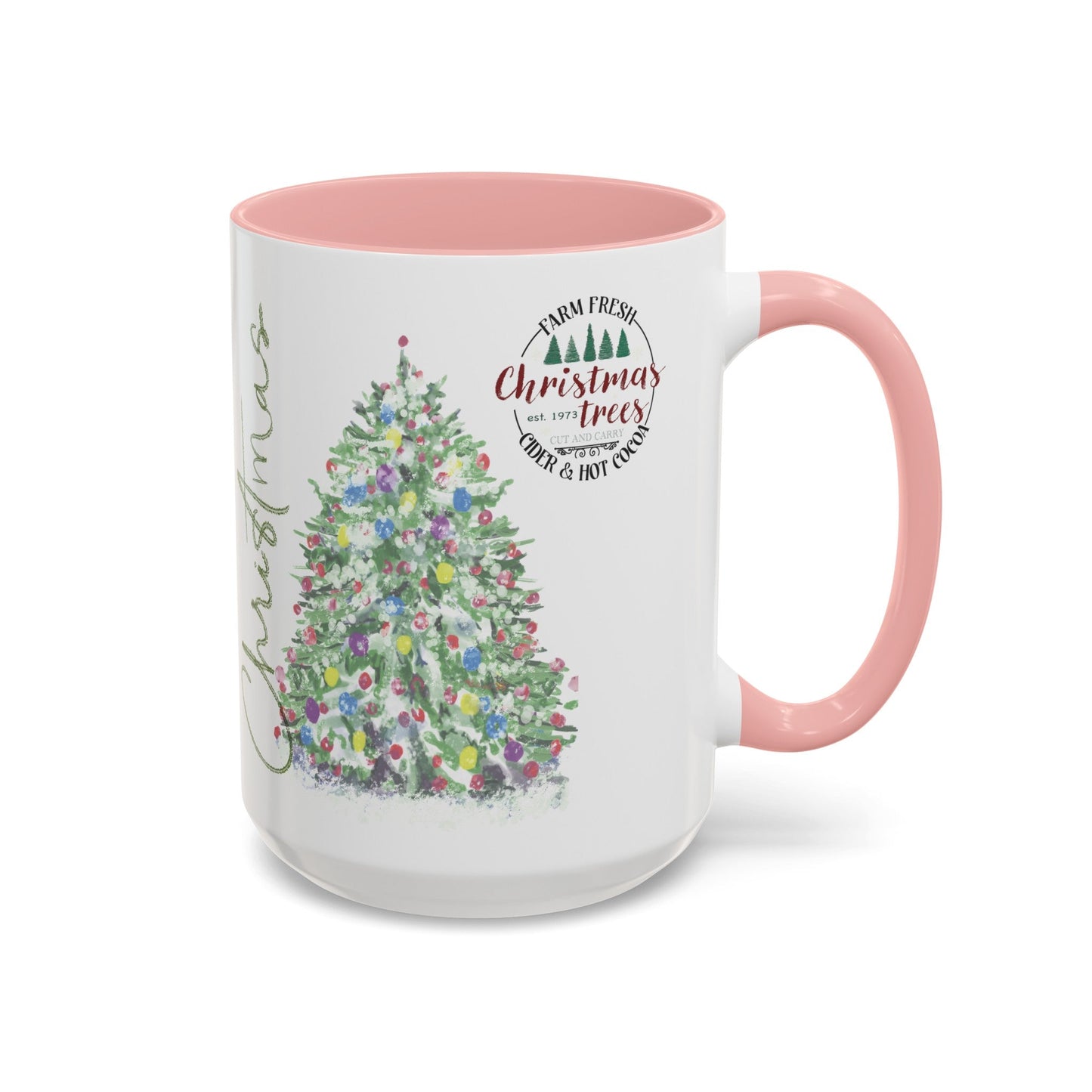 Christmas Two Tone Accent Coffee Mug (11oz, 15oz) - Blue Cava