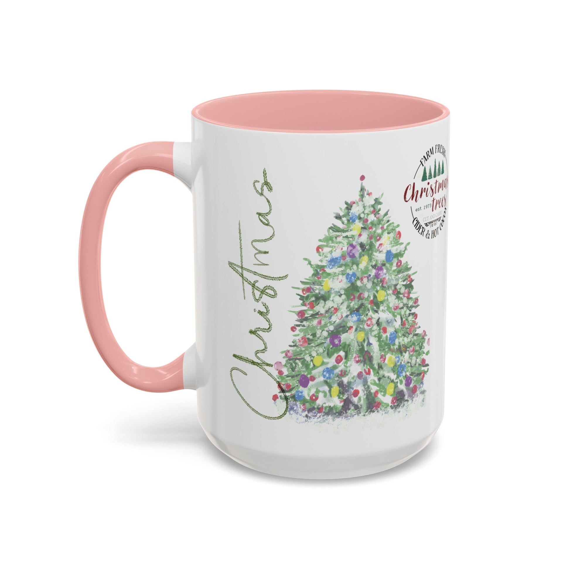Christmas Two Tone Accent Coffee Mug (11oz, 15oz) - Blue Cava