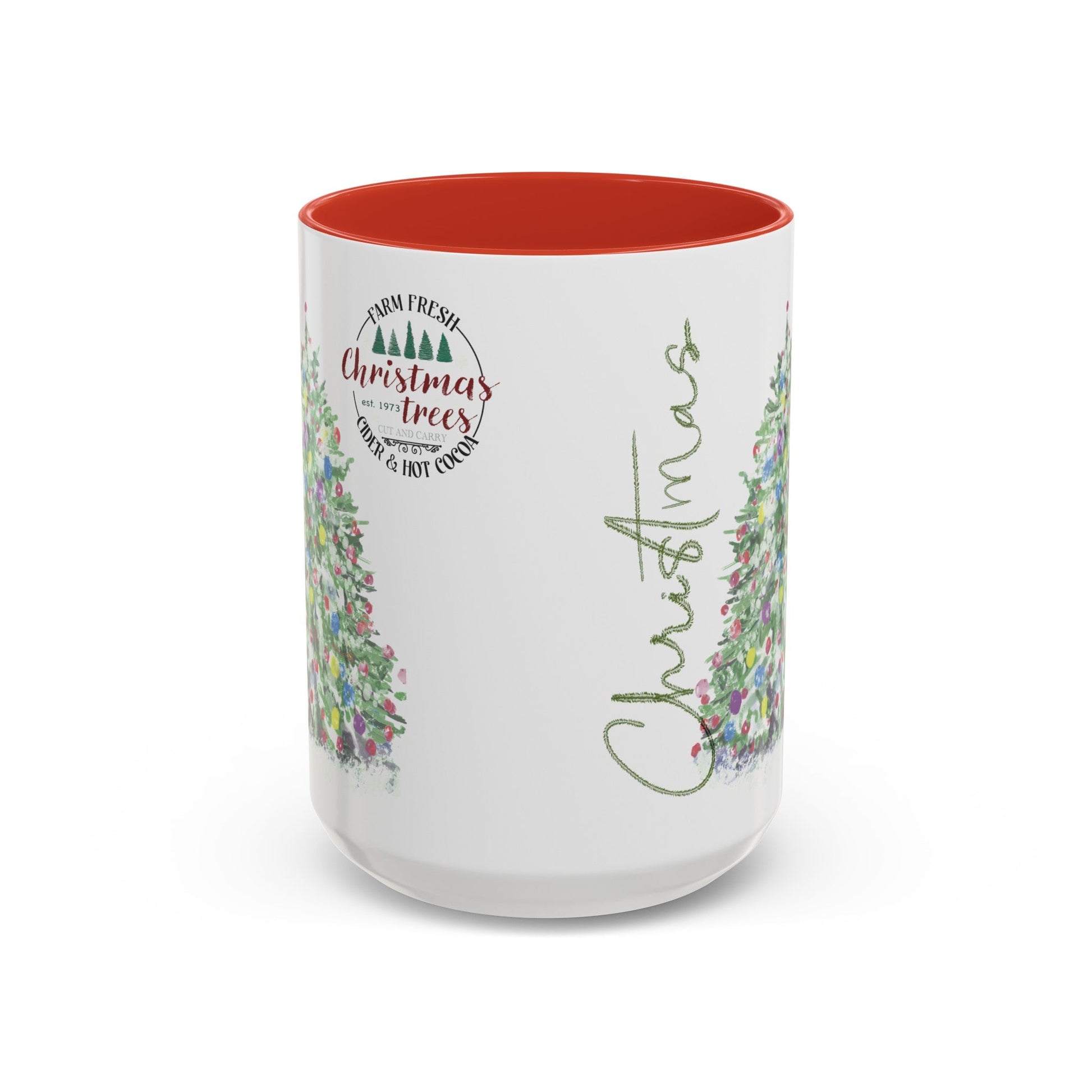 Christmas Two Tone Accent Coffee Mug (11oz, 15oz) - Blue Cava