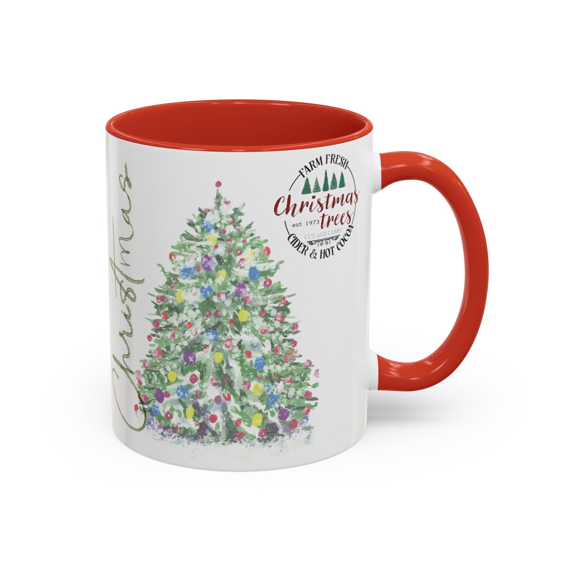 Christmas Two Tone Accent Coffee Mug (11oz, 15oz) - Blue Cava