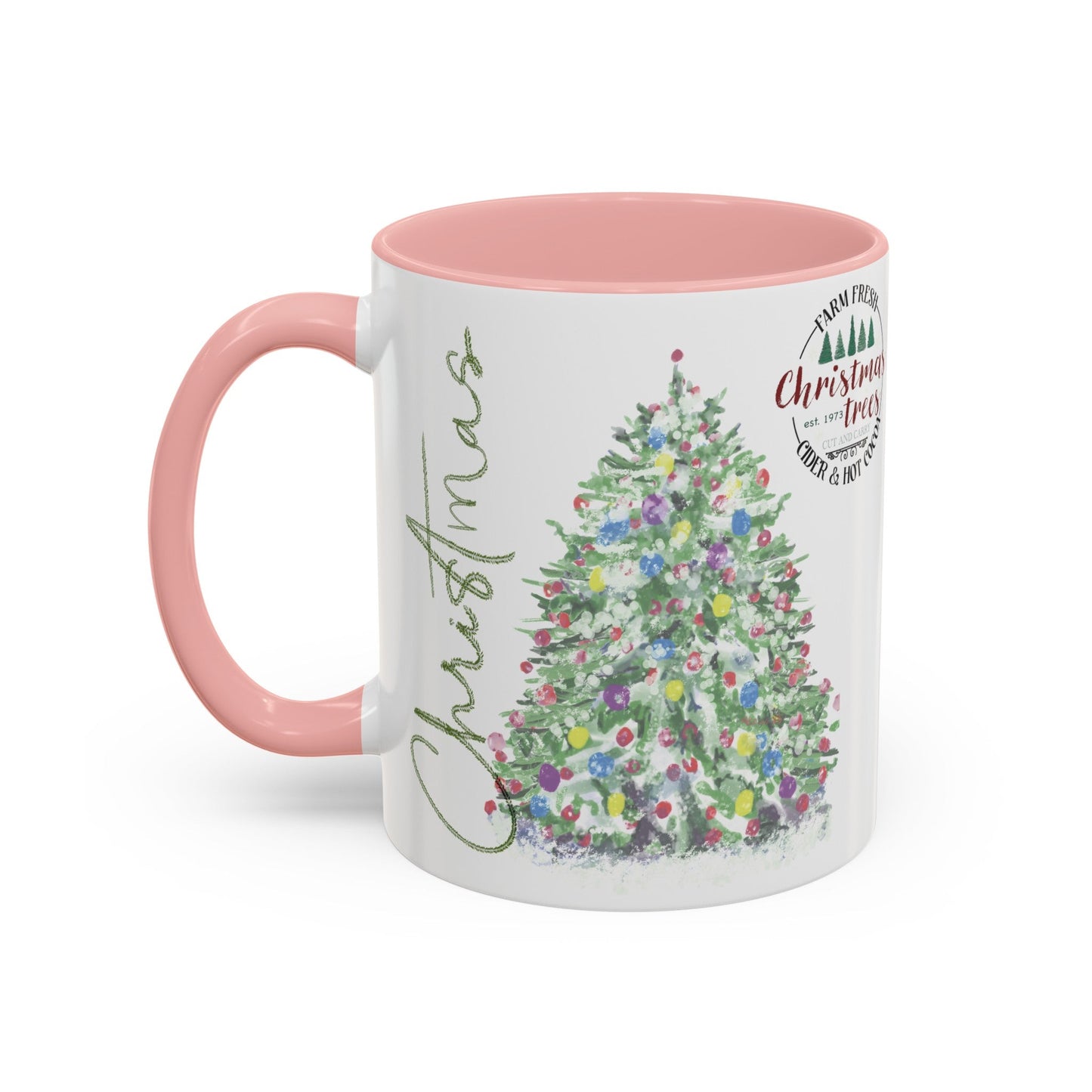 Christmas Two Tone Accent Coffee Mug (11oz, 15oz) - Blue Cava