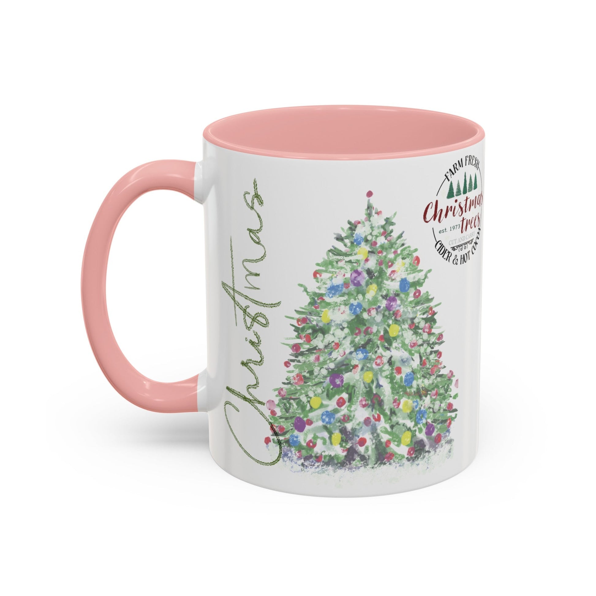Christmas Two Tone Accent Coffee Mug (11oz, 15oz) - Blue Cava