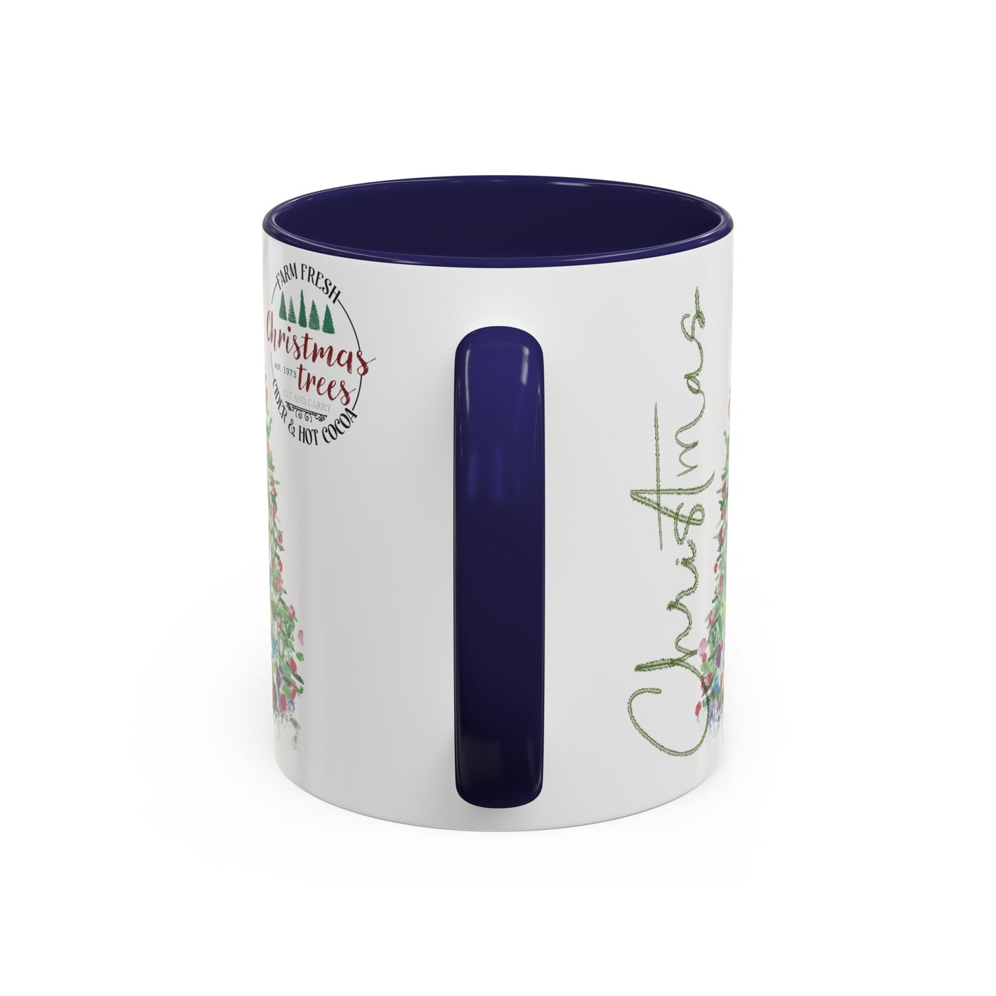 Christmas Two Tone Accent Coffee Mug (11oz, 15oz) - Blue Cava