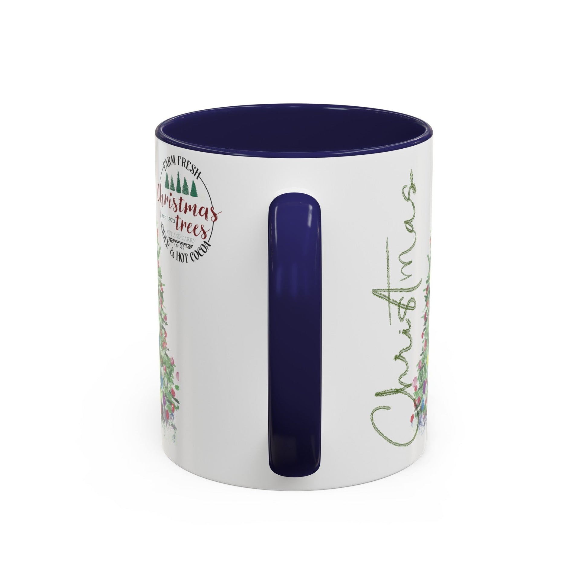 Christmas Two Tone Accent Coffee Mug (11oz, 15oz) - Blue Cava