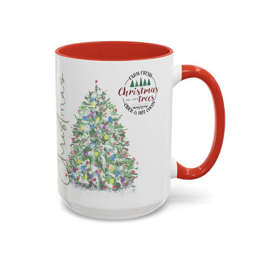 Christmas Two Tone Accent Coffee Mug (11oz, 15oz) - Blue Cava