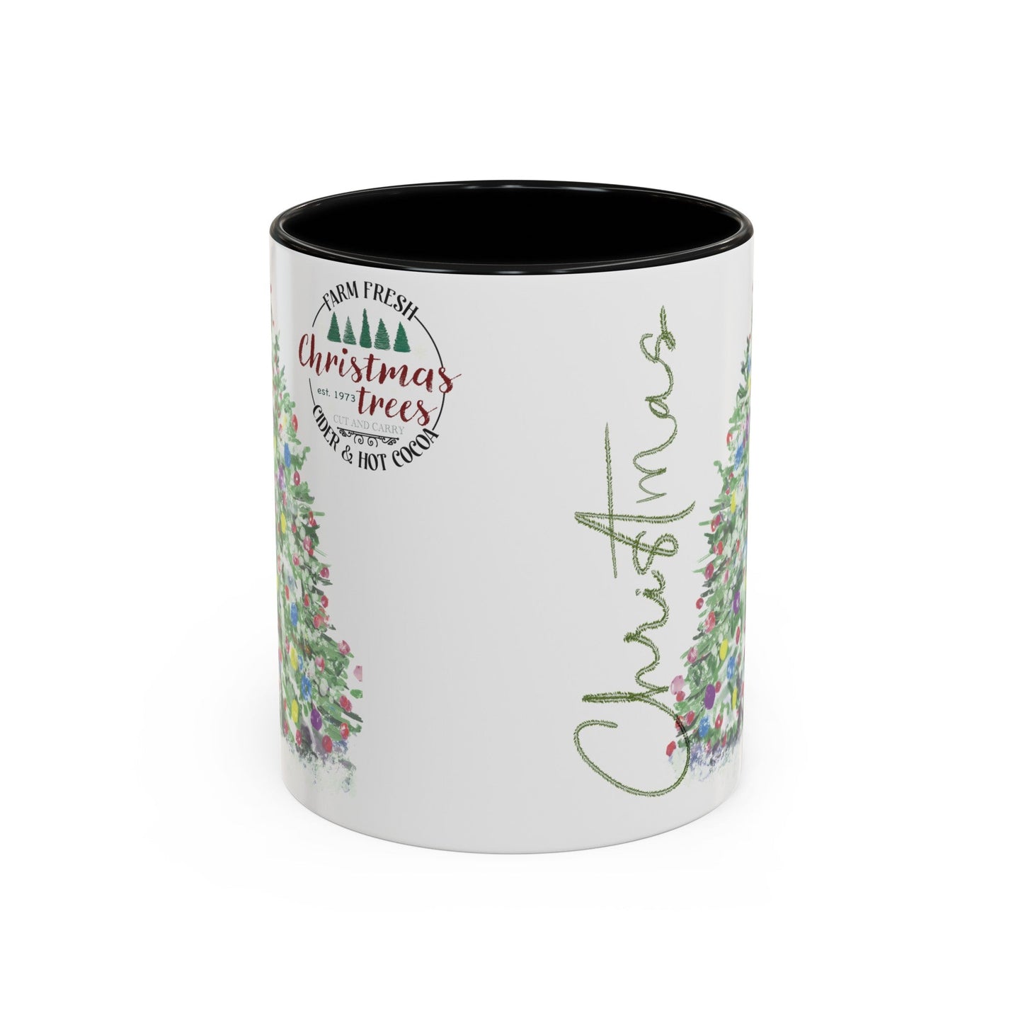 Christmas Two Tone Accent Coffee Mug (11oz, 15oz) - Blue Cava