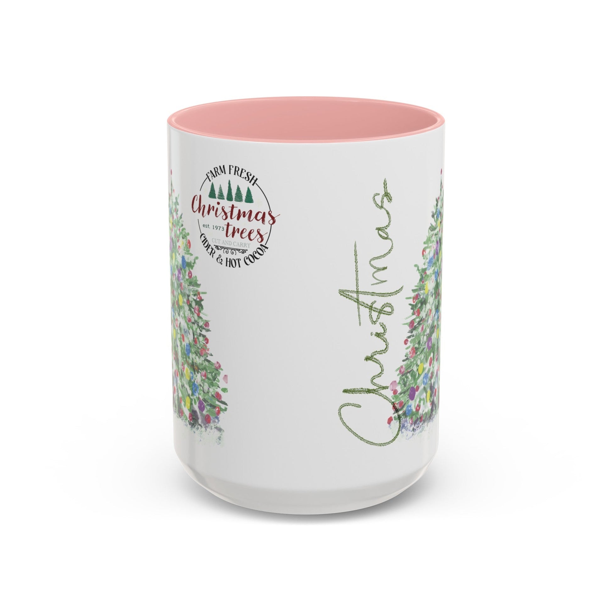 Christmas Two Tone Accent Coffee Mug (11oz, 15oz) - Blue Cava