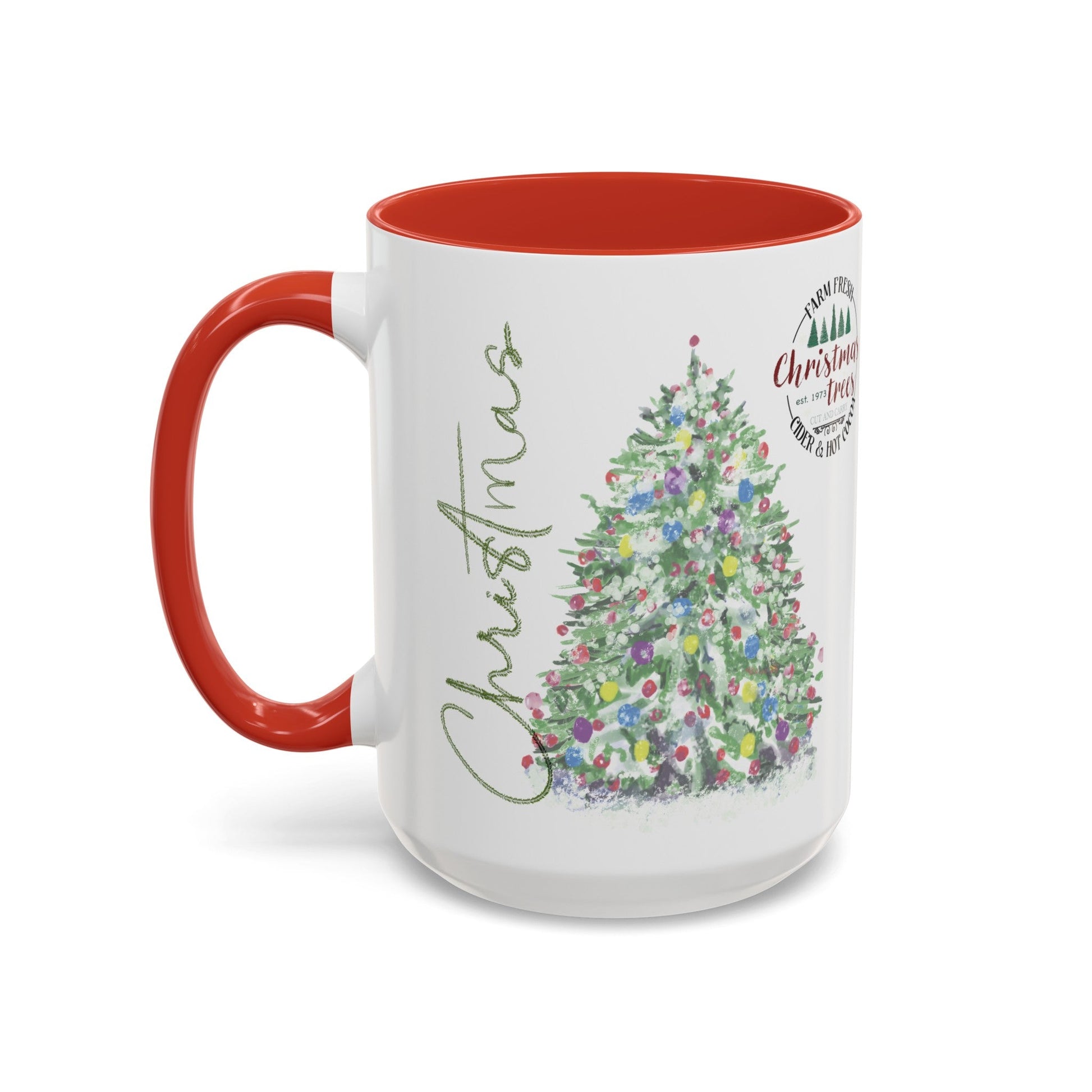Christmas Two Tone Accent Coffee Mug (11oz, 15oz) - Blue Cava