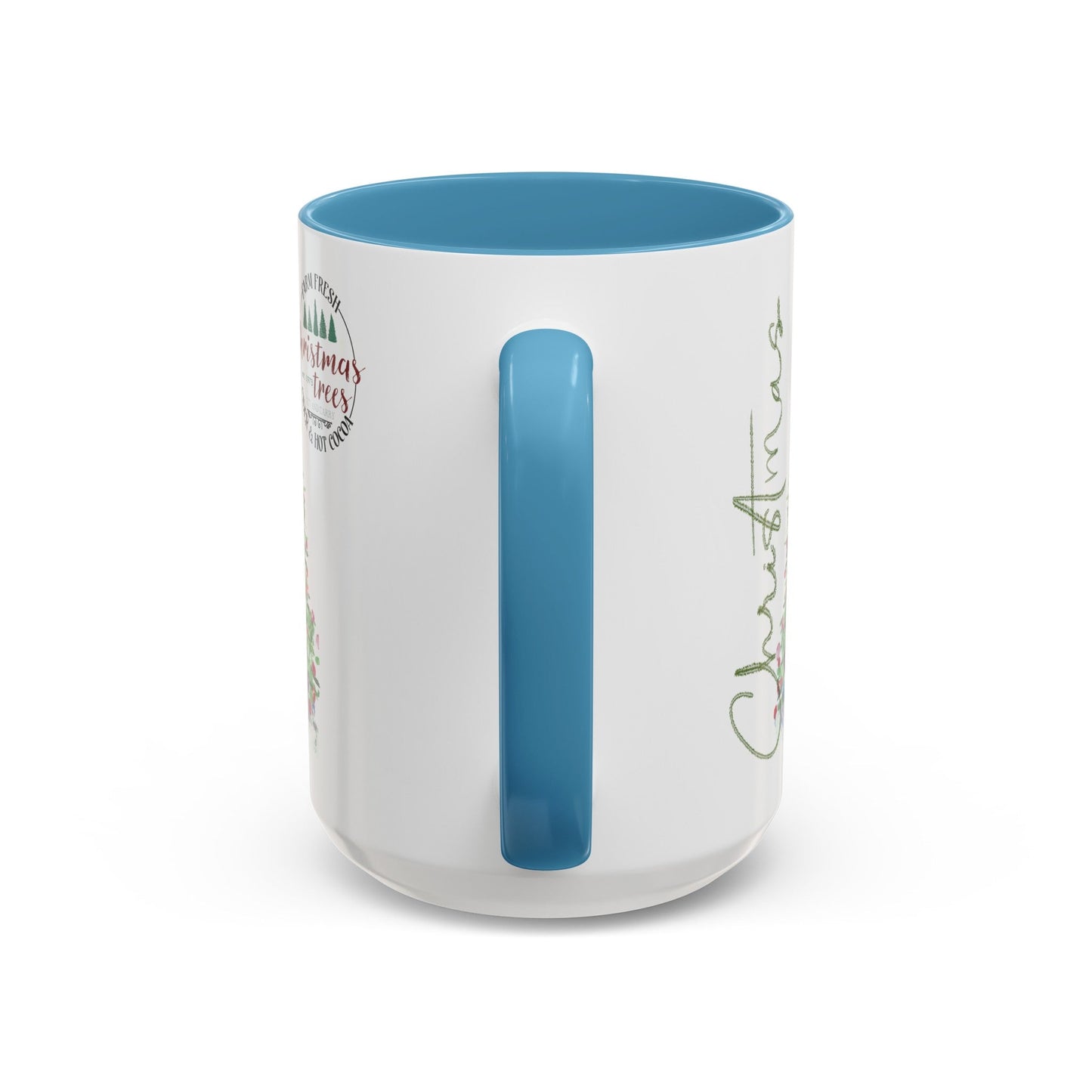 Christmas Two Tone Accent Coffee Mug (11oz, 15oz) - Blue Cava