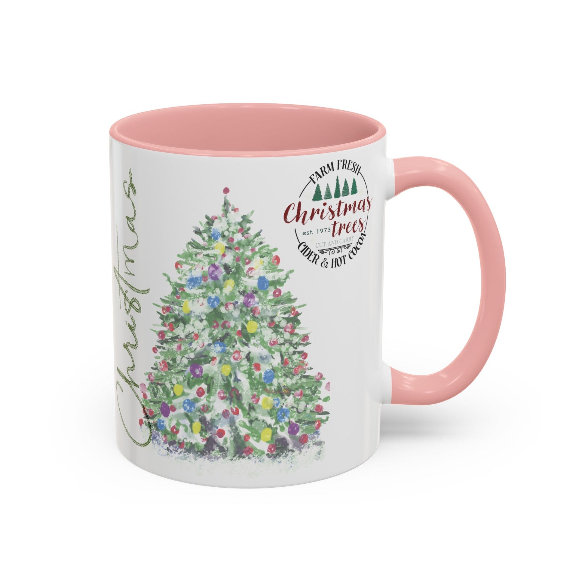 Christmas Two Tone Accent Coffee Mug (11oz, 15oz) - Blue Cava