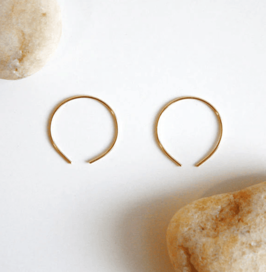 Circle Hoop Earrings - Hooks and Luxe - Blue Cava