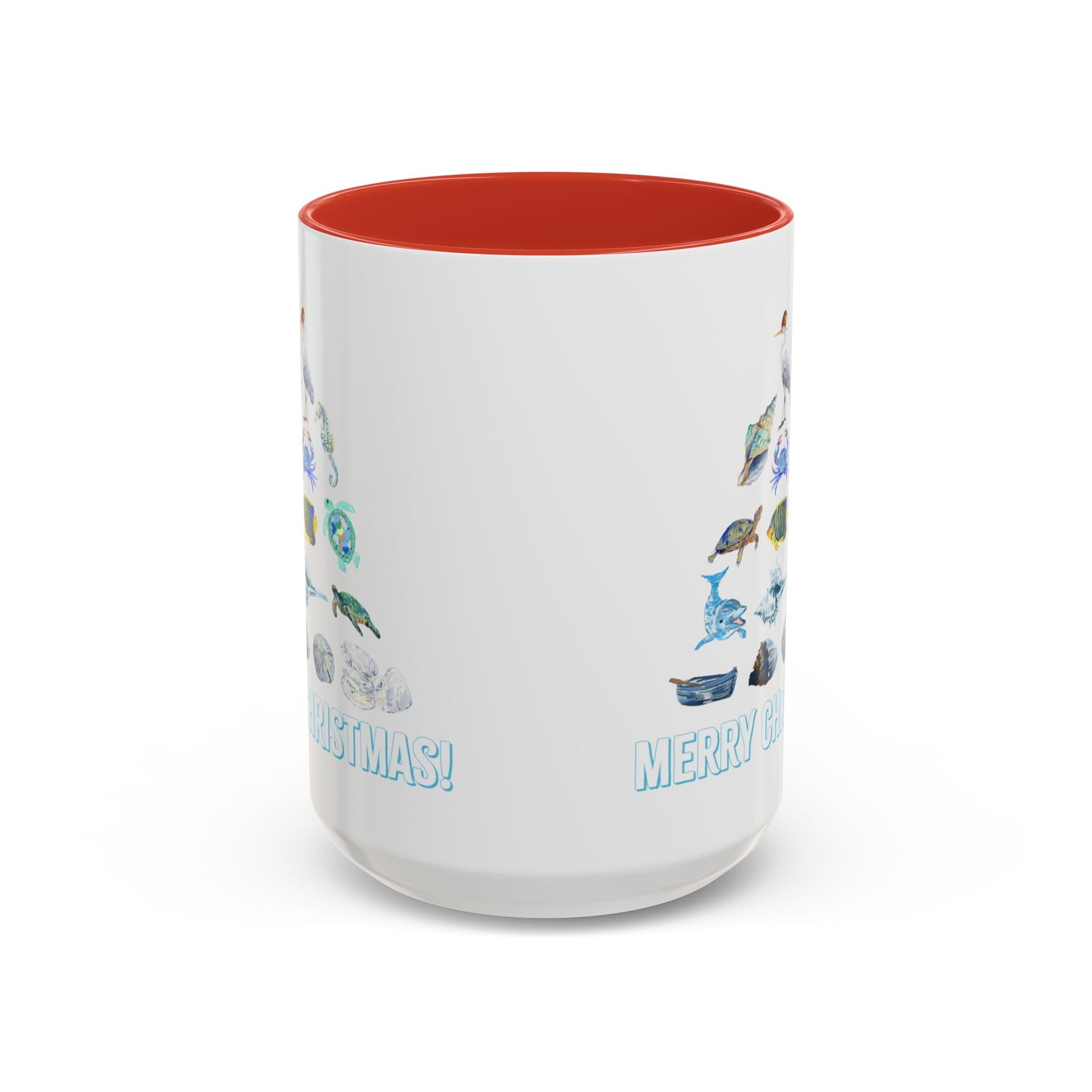 Coastal Christmas Tree Two Tone Coffee Mug (11, 15oz) - Blue Cava