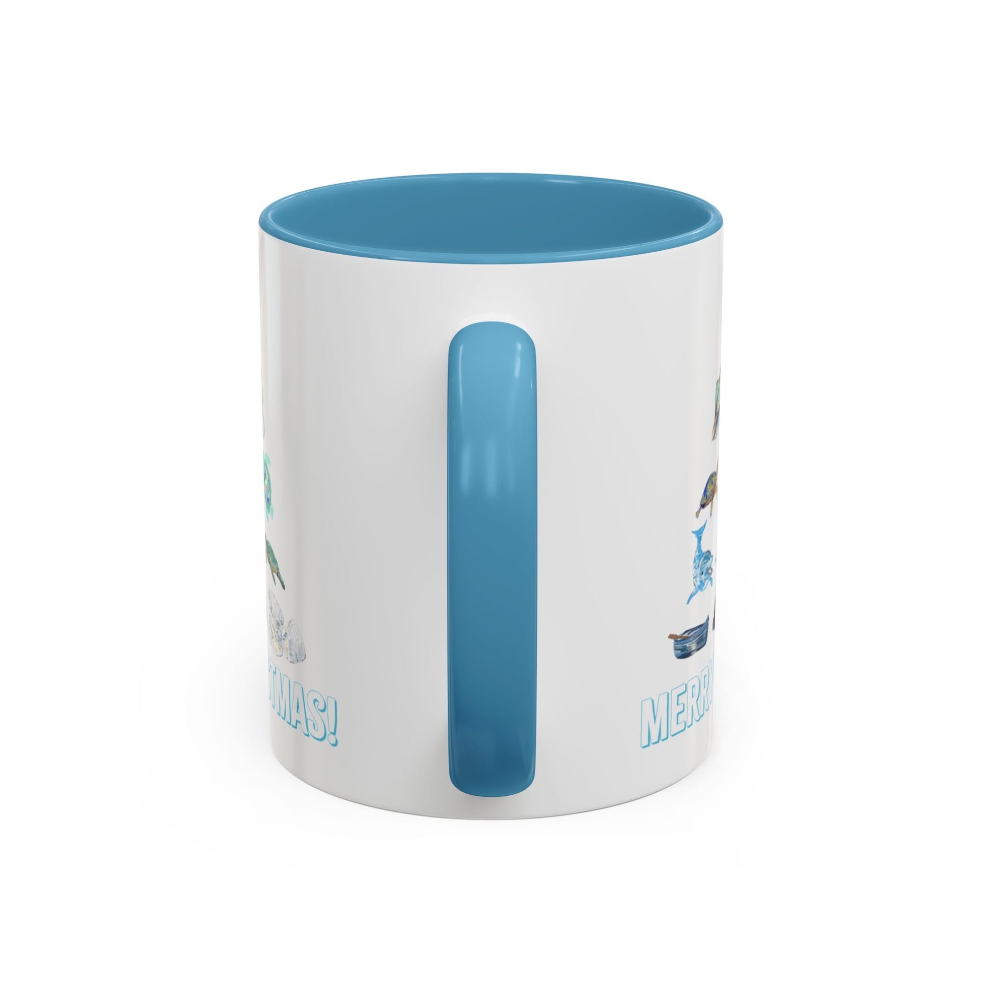 Coastal Christmas Tree Two Tone Coffee Mug (11, 15oz) - Blue Cava