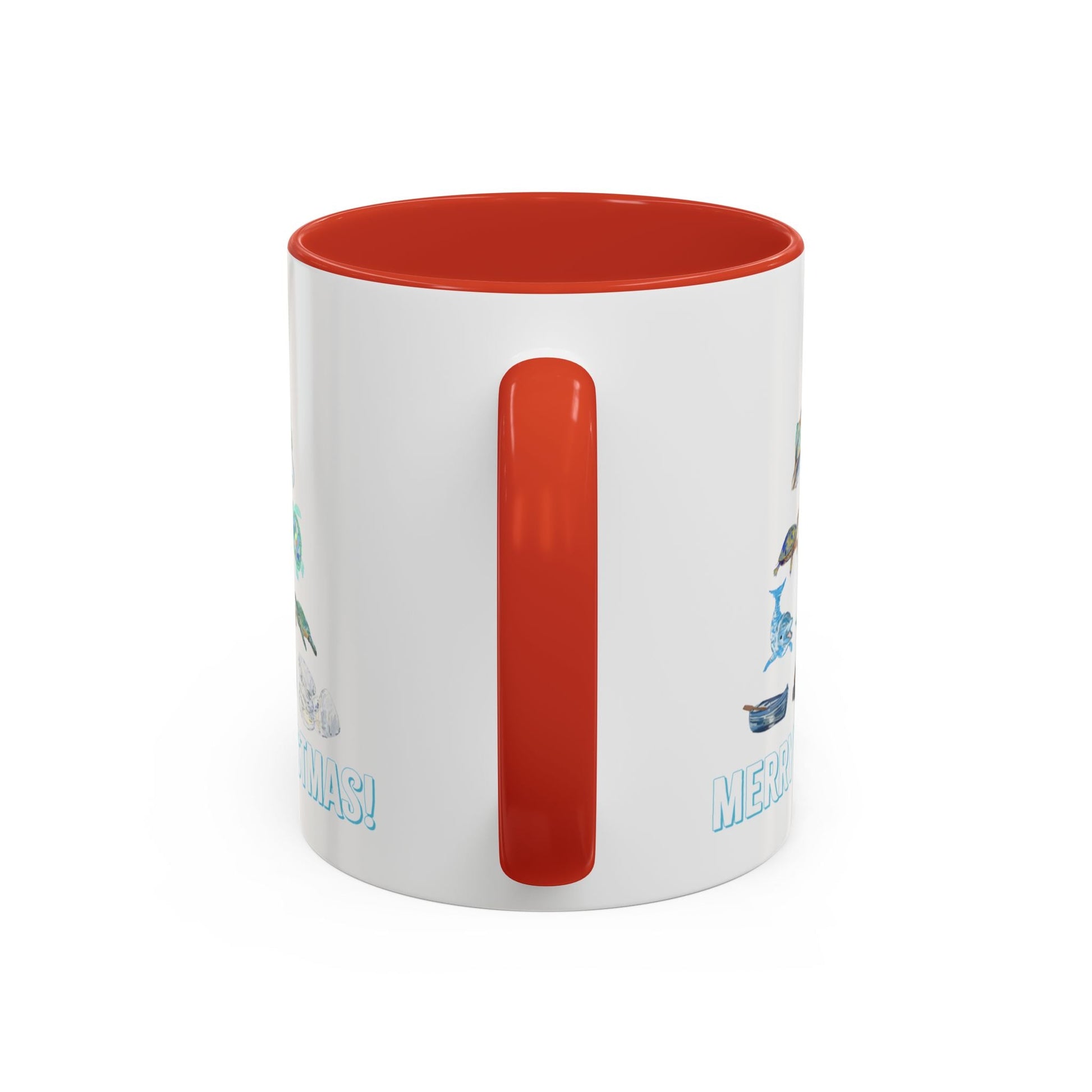 Coastal Christmas Tree Two Tone Coffee Mug (11, 15oz) - Blue Cava