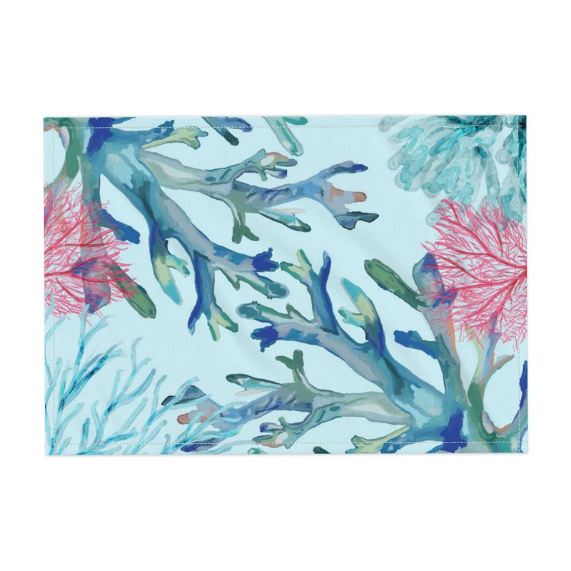 Coastal Coral Fabric Placemat - Blue Cava