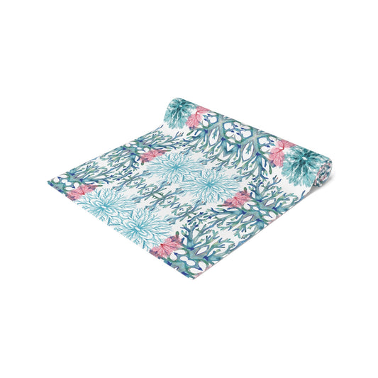 Coastal Coral Table Runner - 16” x 72” - Blue Cava