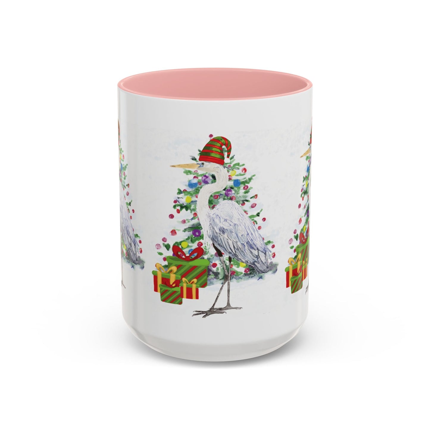 Coastal Egret Christmas Coffee Mug (11oz & 15oz) - Blue Cava