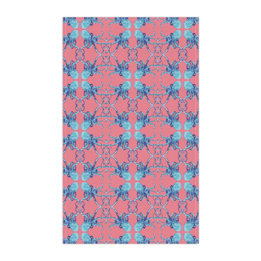 Coastal Octopus Kitchen Tea Towels - Blue Cava