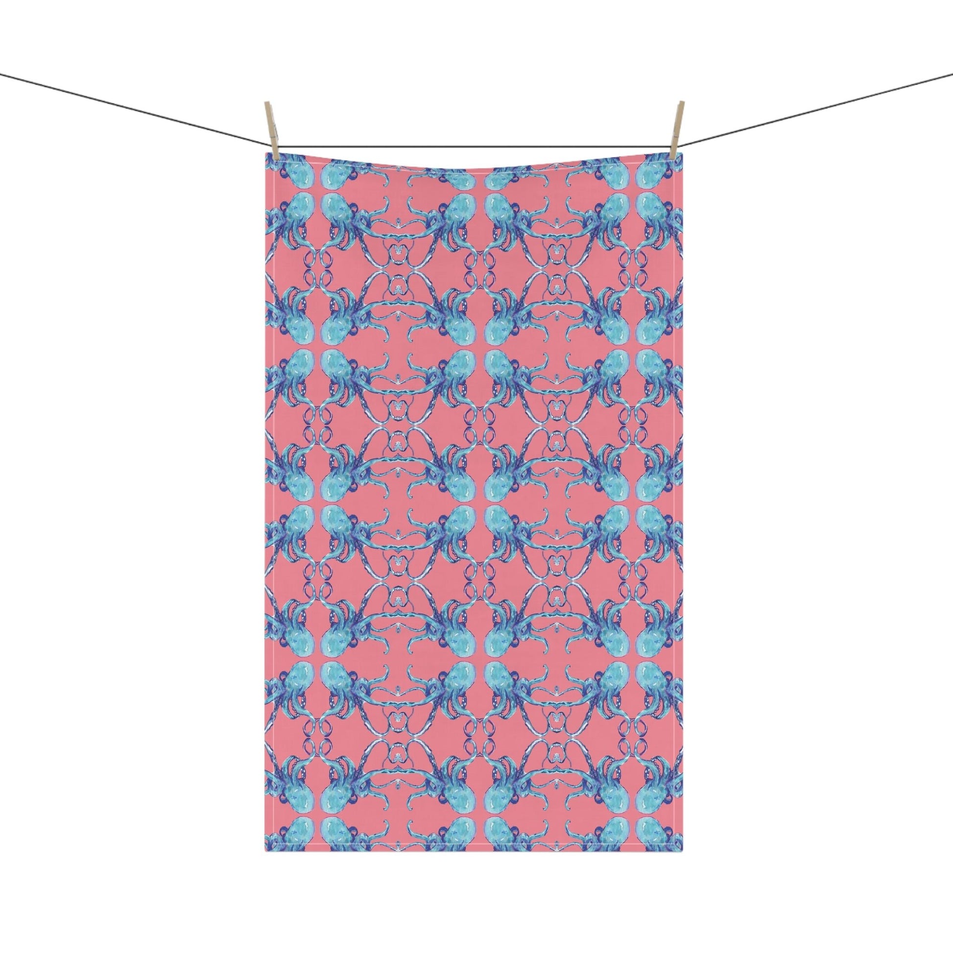Coastal Octopus Kitchen Tea Towels - Blue Cava