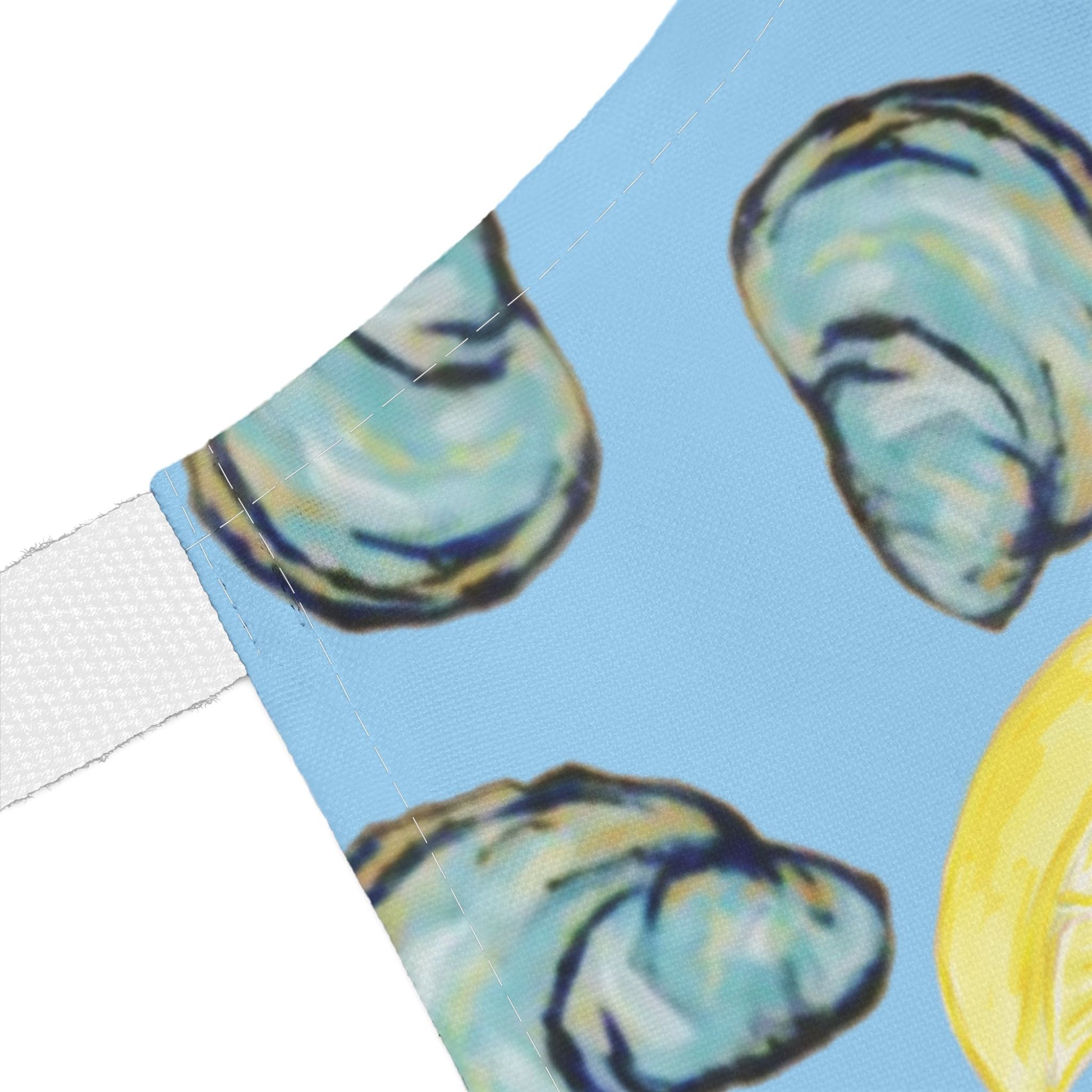 Coastal Oyster And Lemons Apron for Culinary Creators - Blue Cava