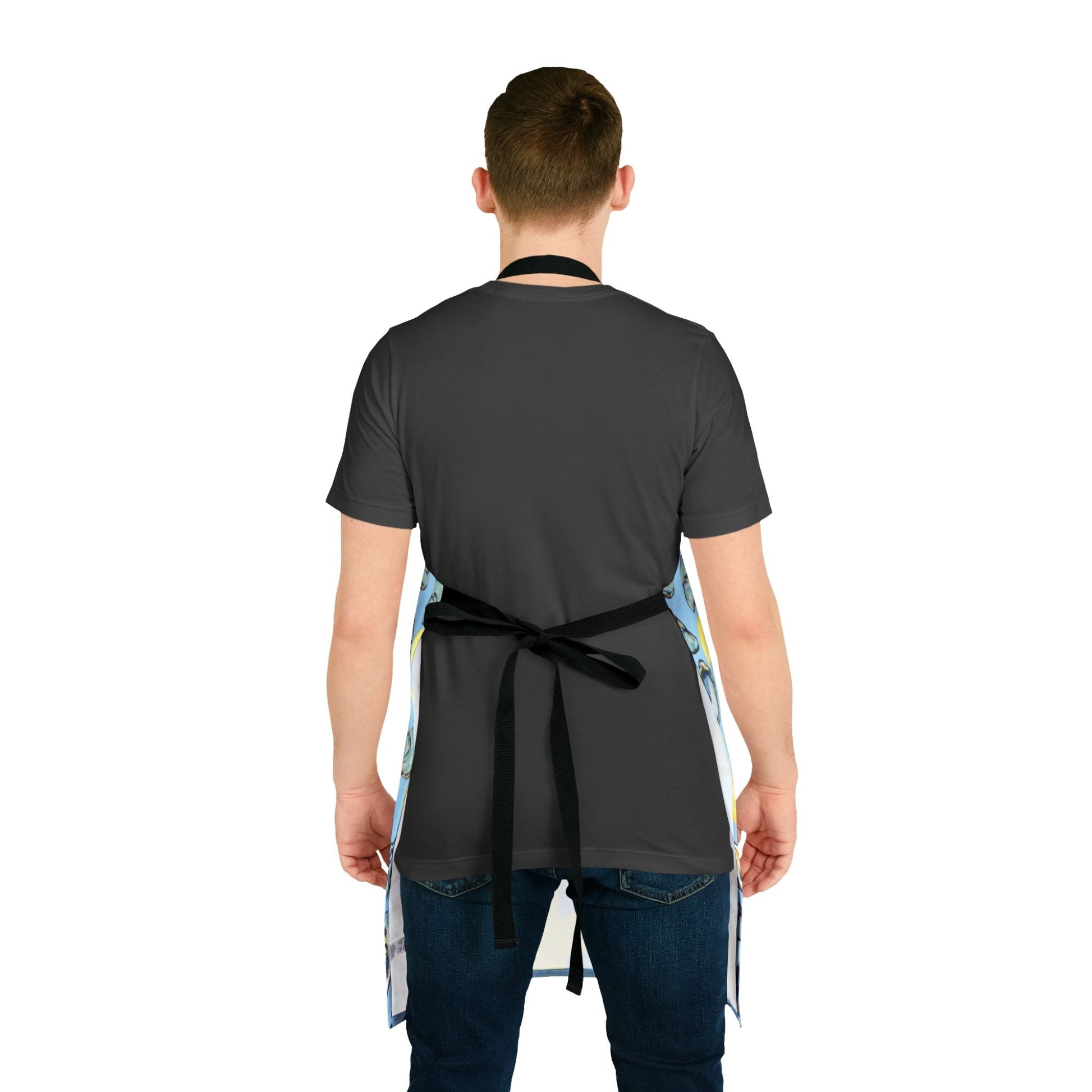 Coastal Oyster And Lemons Apron for Culinary Creators - Blue Cava