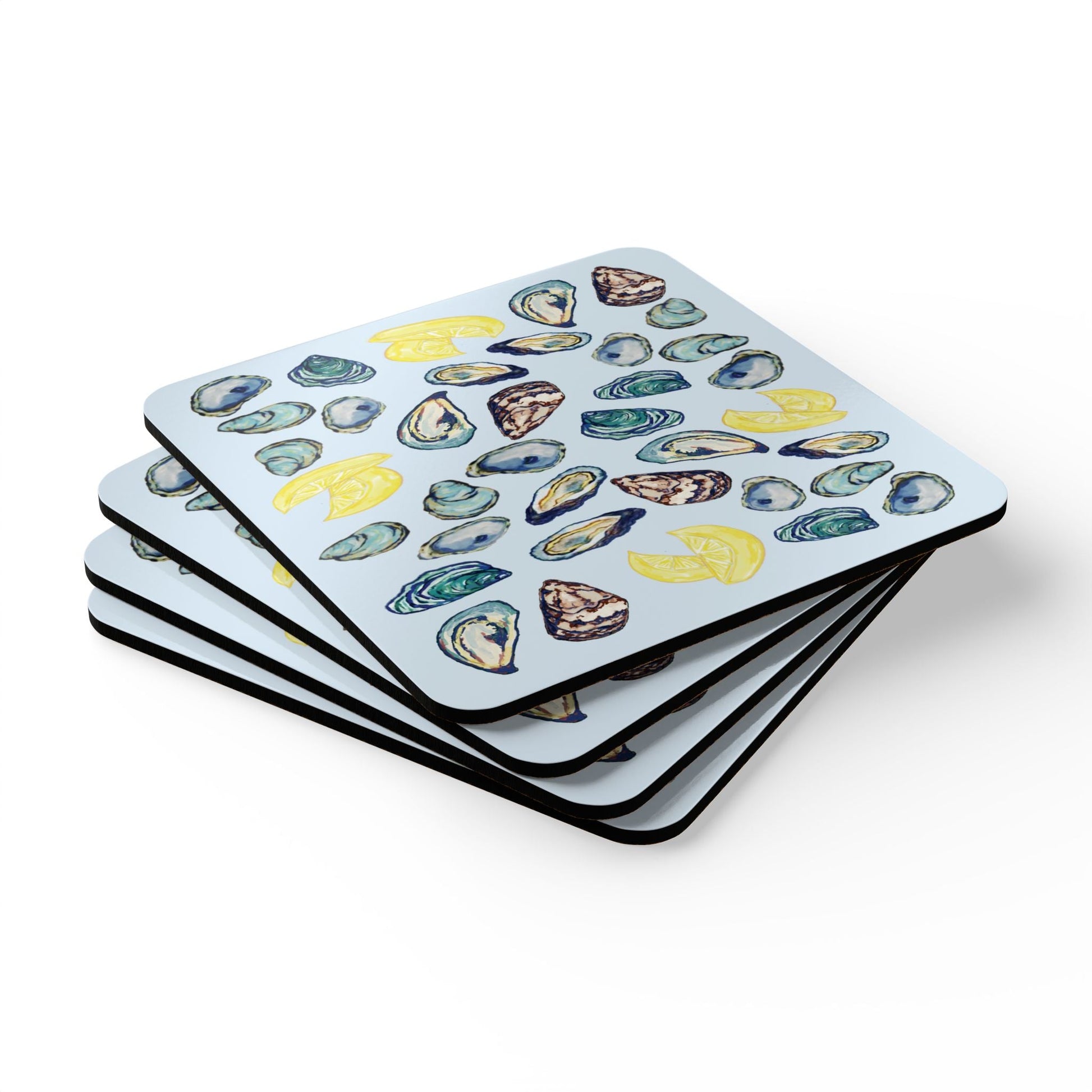 Coastal Oyster Coaster Set - Eco - Friendly Coasters - Blue Cava