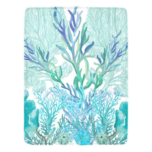 Coastal Sea Life Ultra - Soft Micro Fleece Blanket 60" X 80" - Blue Cava