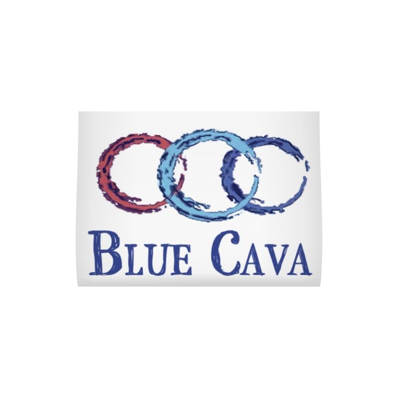 Coastal Tea Towel with Edging - Blue Cava