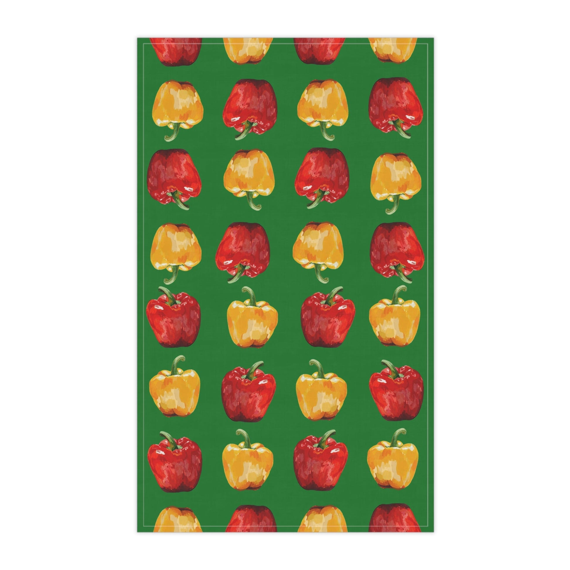 Colorful Bell Pepper Kitchen Tea Towels - Blue Cava