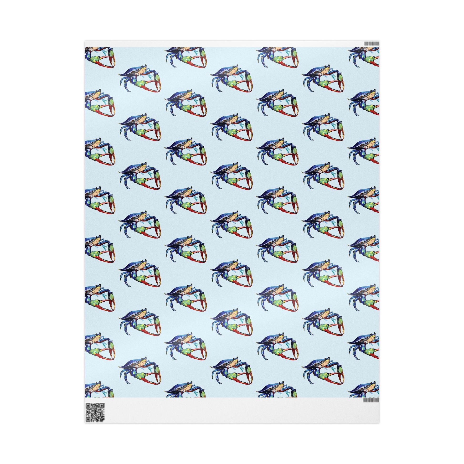 Colorful Crab Wrapping Paper - Eco Friendly Gift Wrap - Blue Cava