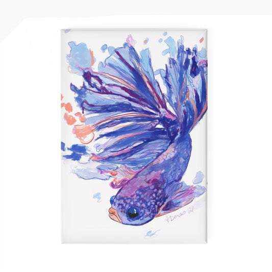 Colorful Fish Design Button Magnets - Set of 1 & 10 Pcs - Blue Cava