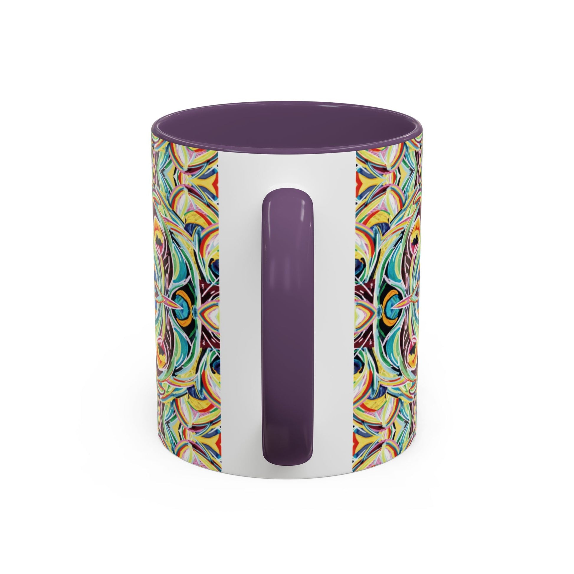Colorful Mandala Two - Tone Ceramic Mug - 11 oz & 15 oz - Blue Cava