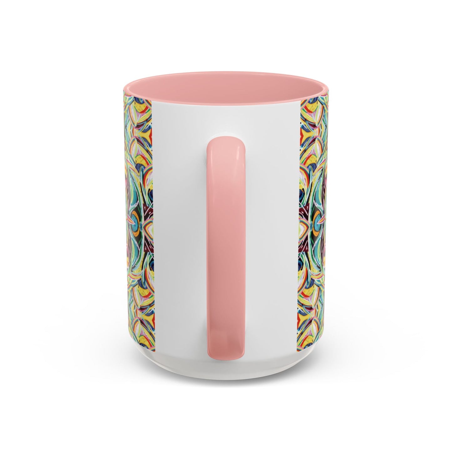 Colorful Mandala Two - Tone Ceramic Mug - 11 oz & 15 oz - Blue Cava