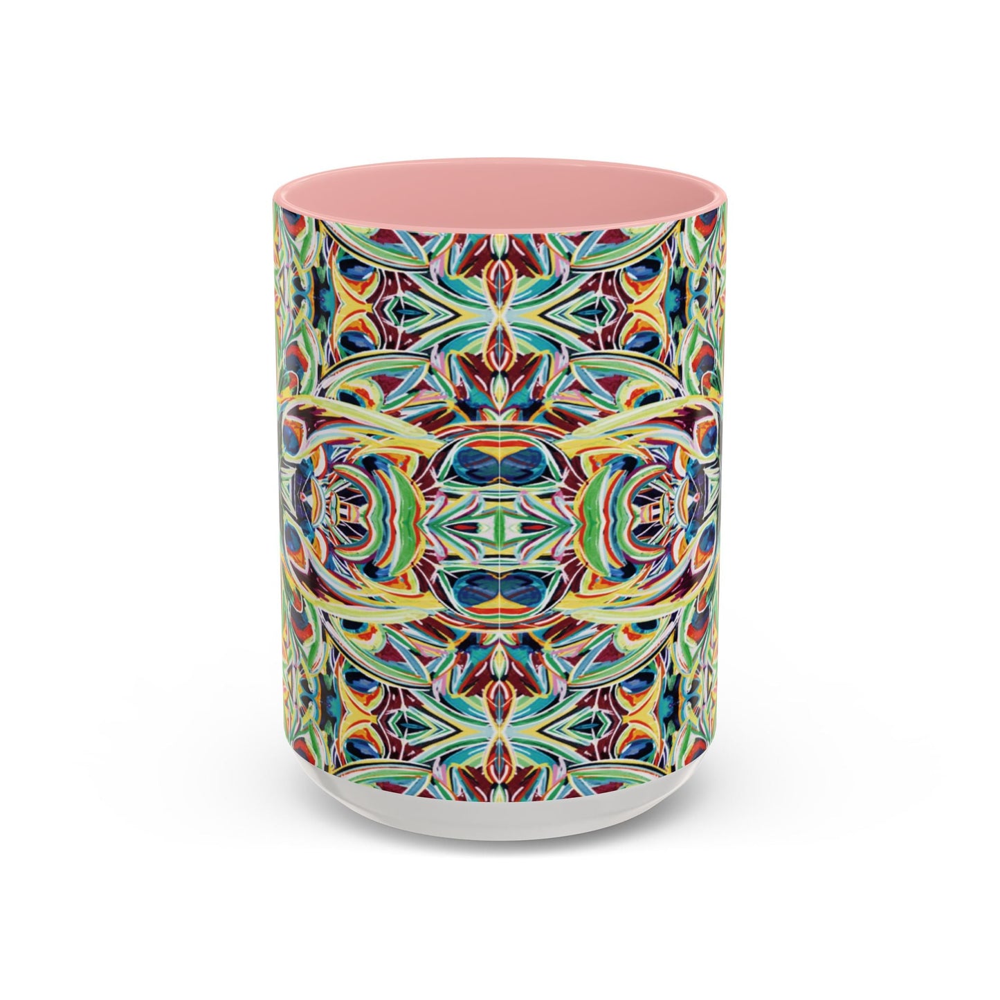 Colorful Mandala Two - Tone Ceramic Mug - 11 oz & 15 oz - Blue Cava