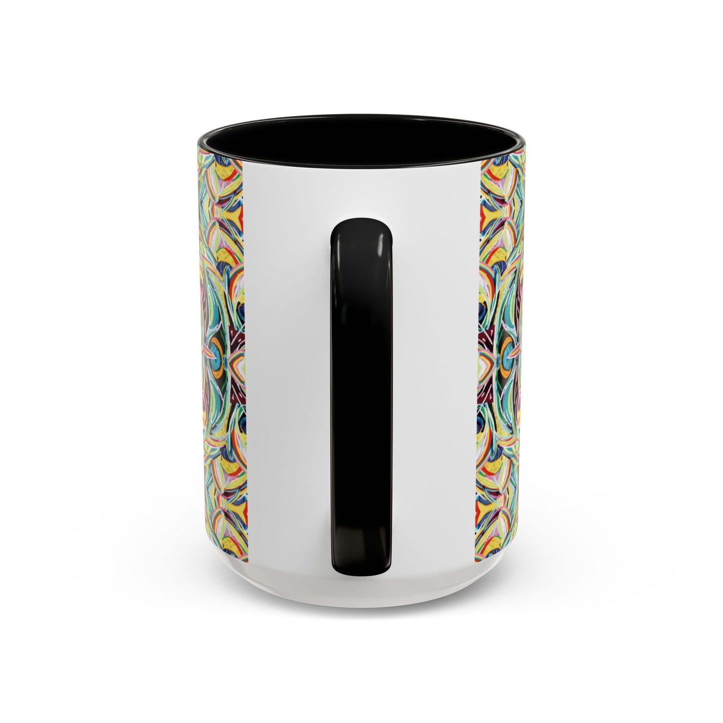 Colorful Mandala Two - Tone Ceramic Mug - 11 oz & 15 oz - Blue Cava