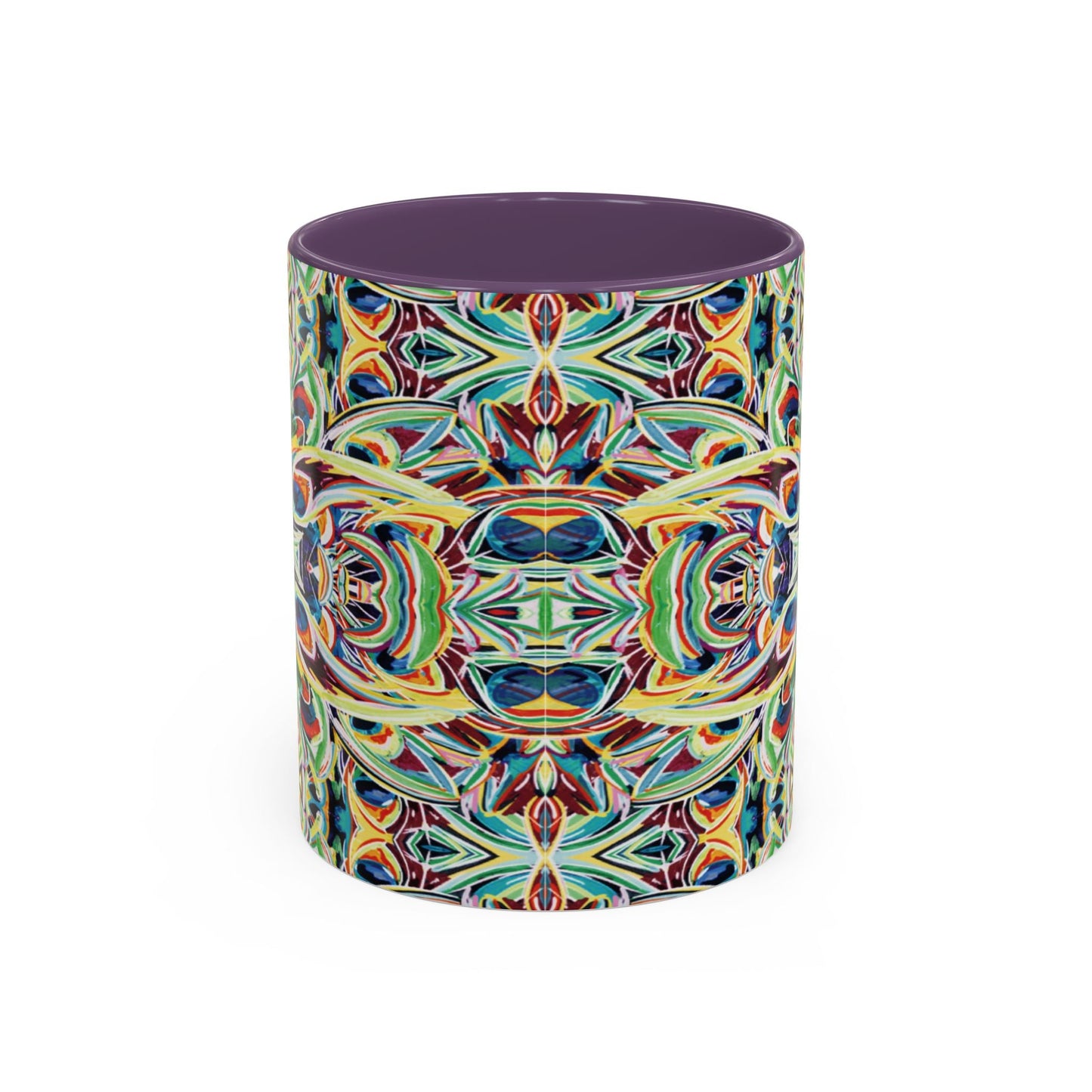 Colorful Mandala Two - Tone Ceramic Mug - 11 oz & 15 oz - Blue Cava