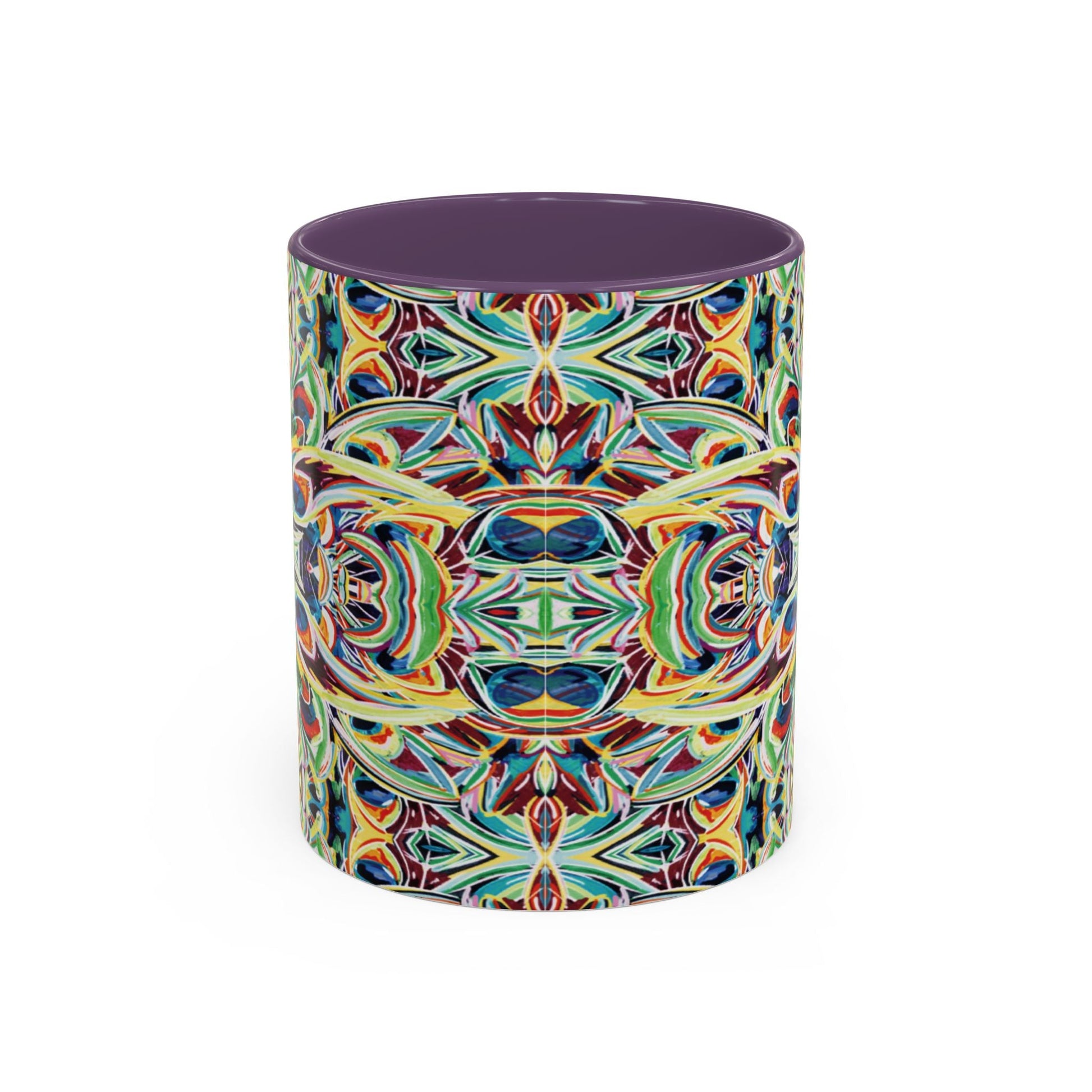 Colorful Mandala Two - Tone Ceramic Mug - 11 oz & 15 oz - Blue Cava