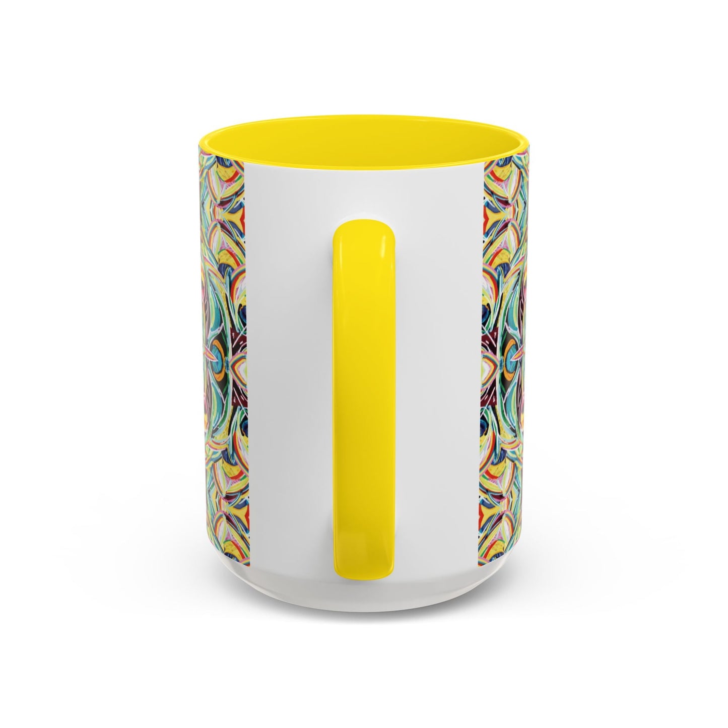 Colorful Mandala Two - Tone Ceramic Mug - 11 oz & 15 oz - Blue Cava