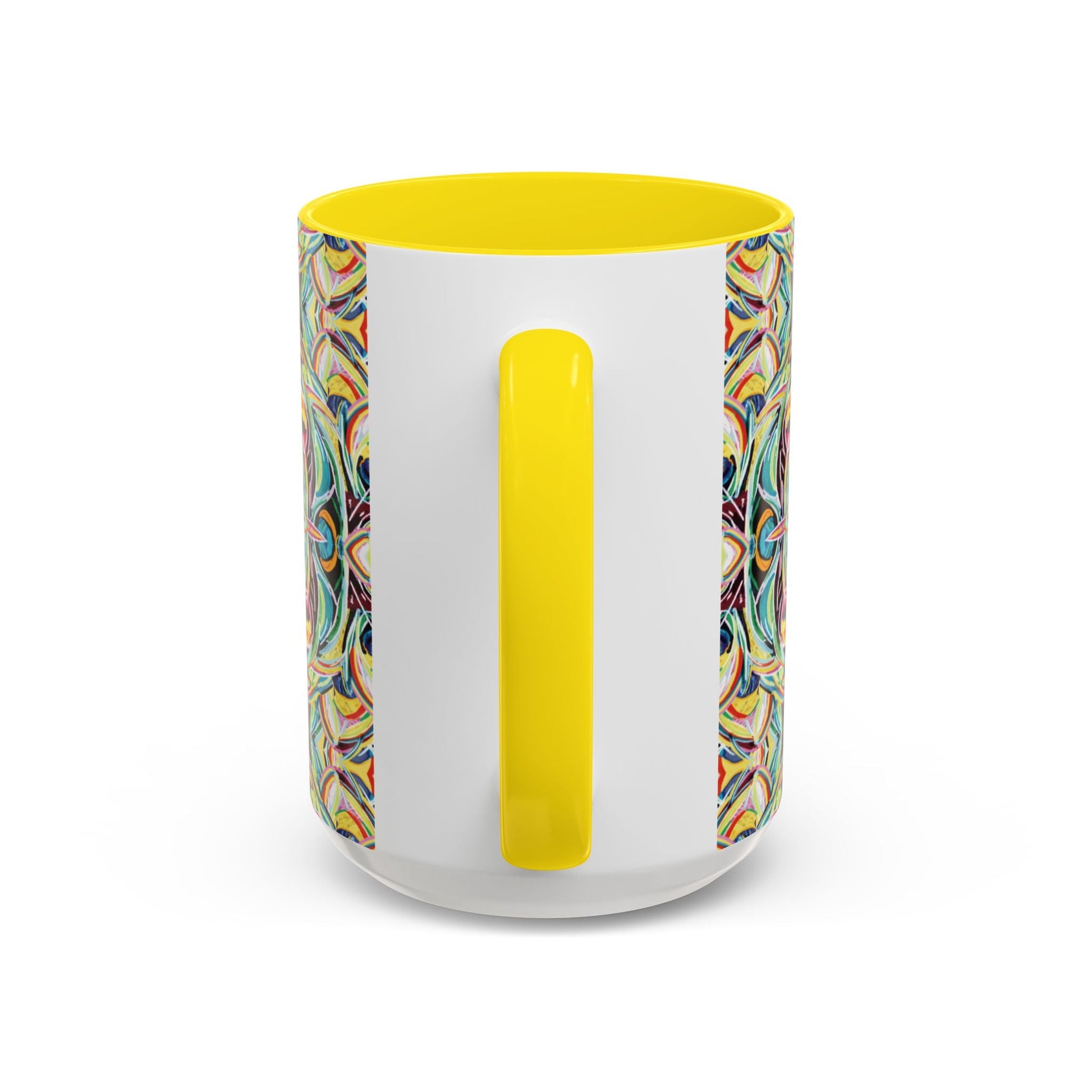 Colorful Mandala Two - Tone Ceramic Mug - 11 oz & 15 oz - Blue Cava