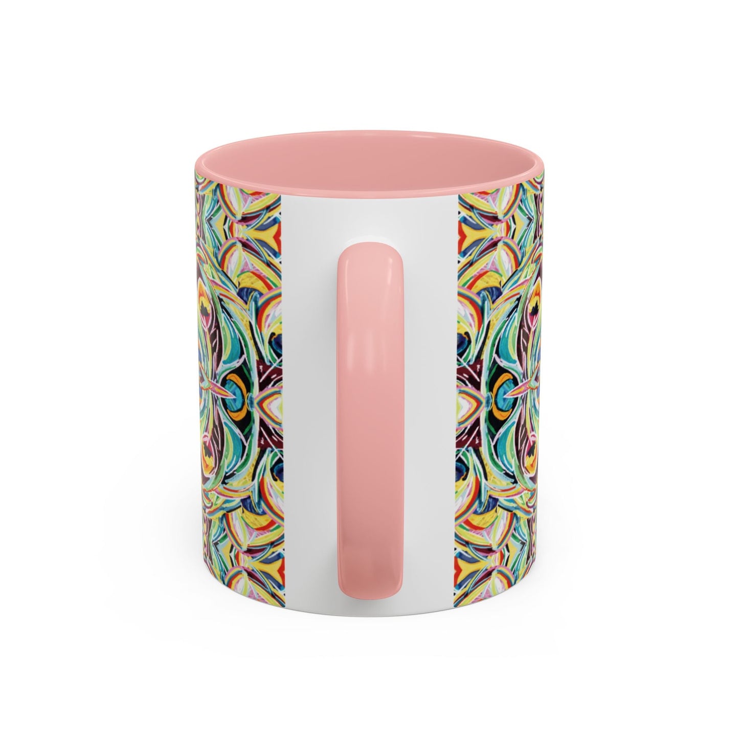 Colorful Mandala Two - Tone Ceramic Mug - 11 oz & 15 oz - Blue Cava