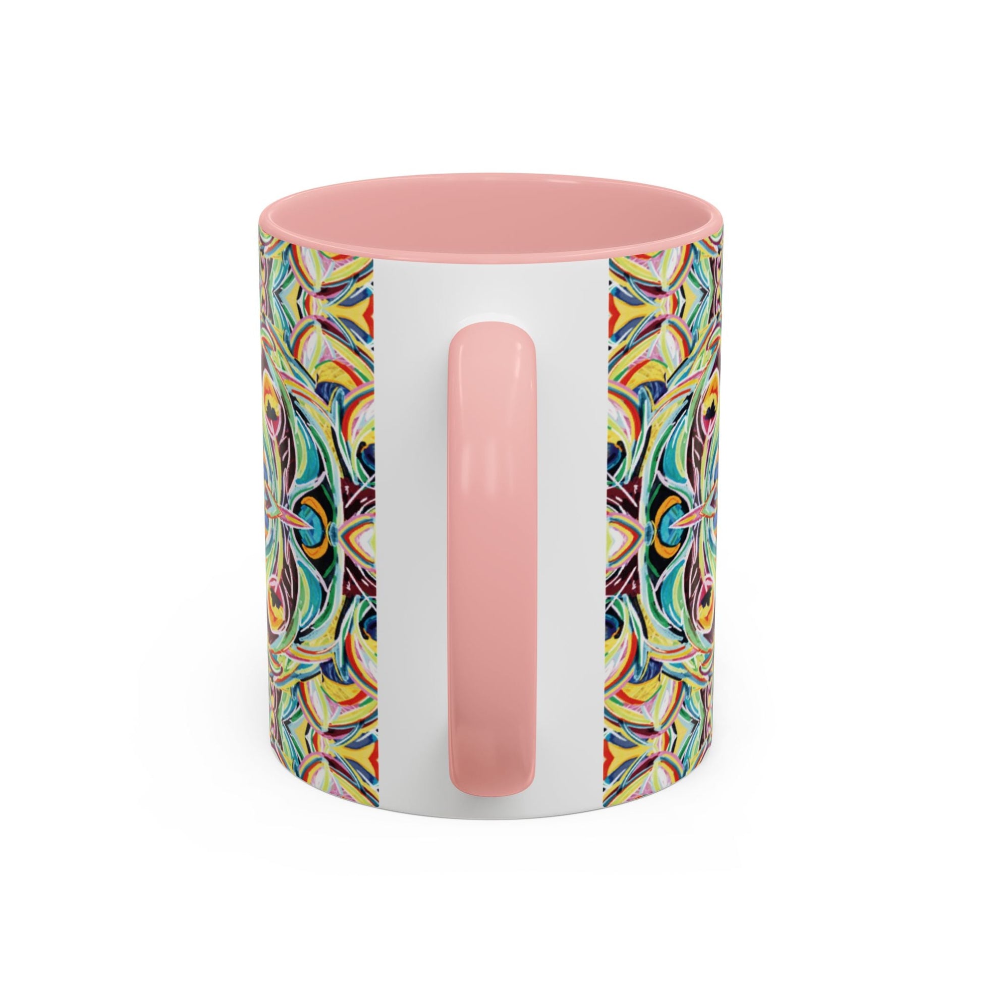 Colorful Mandala Two - Tone Ceramic Mug - 11 oz & 15 oz - Blue Cava